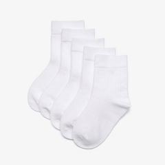 5 Pack Crew Socks 1-2 years — White 1