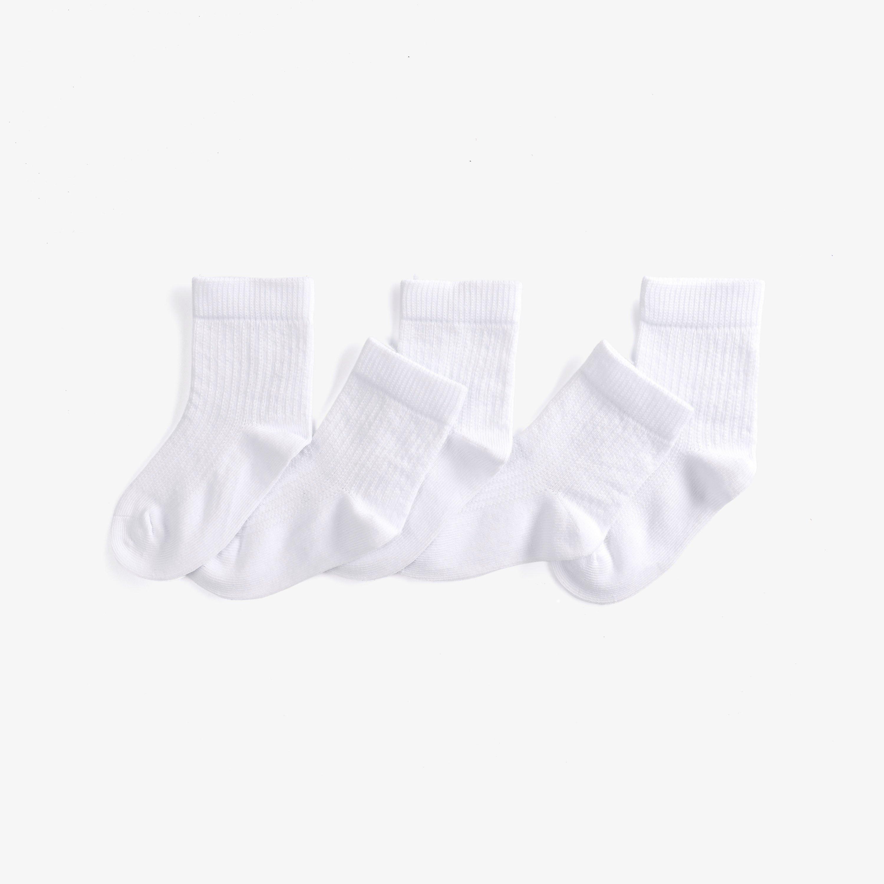 5 Pack Crew Socks 1-2 years — White
