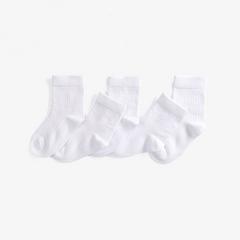 5 Pack Crew Socks 1-2 years — White 3