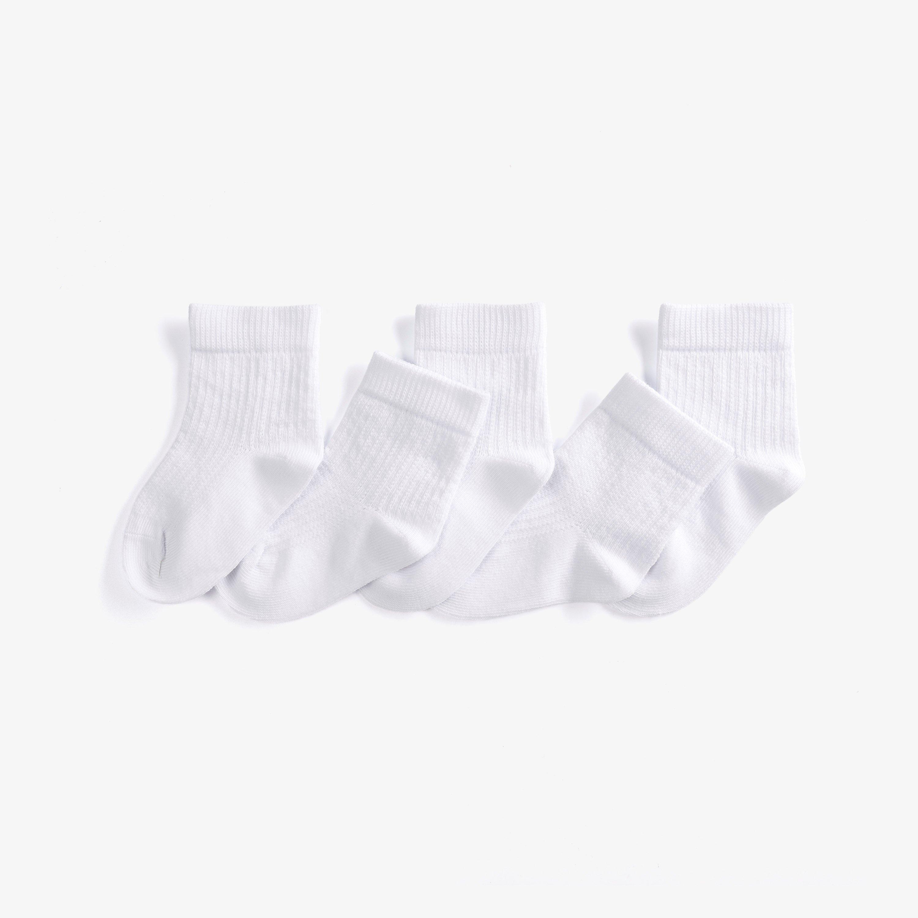 5 Pack Crew Socks 6-12 Months  — White