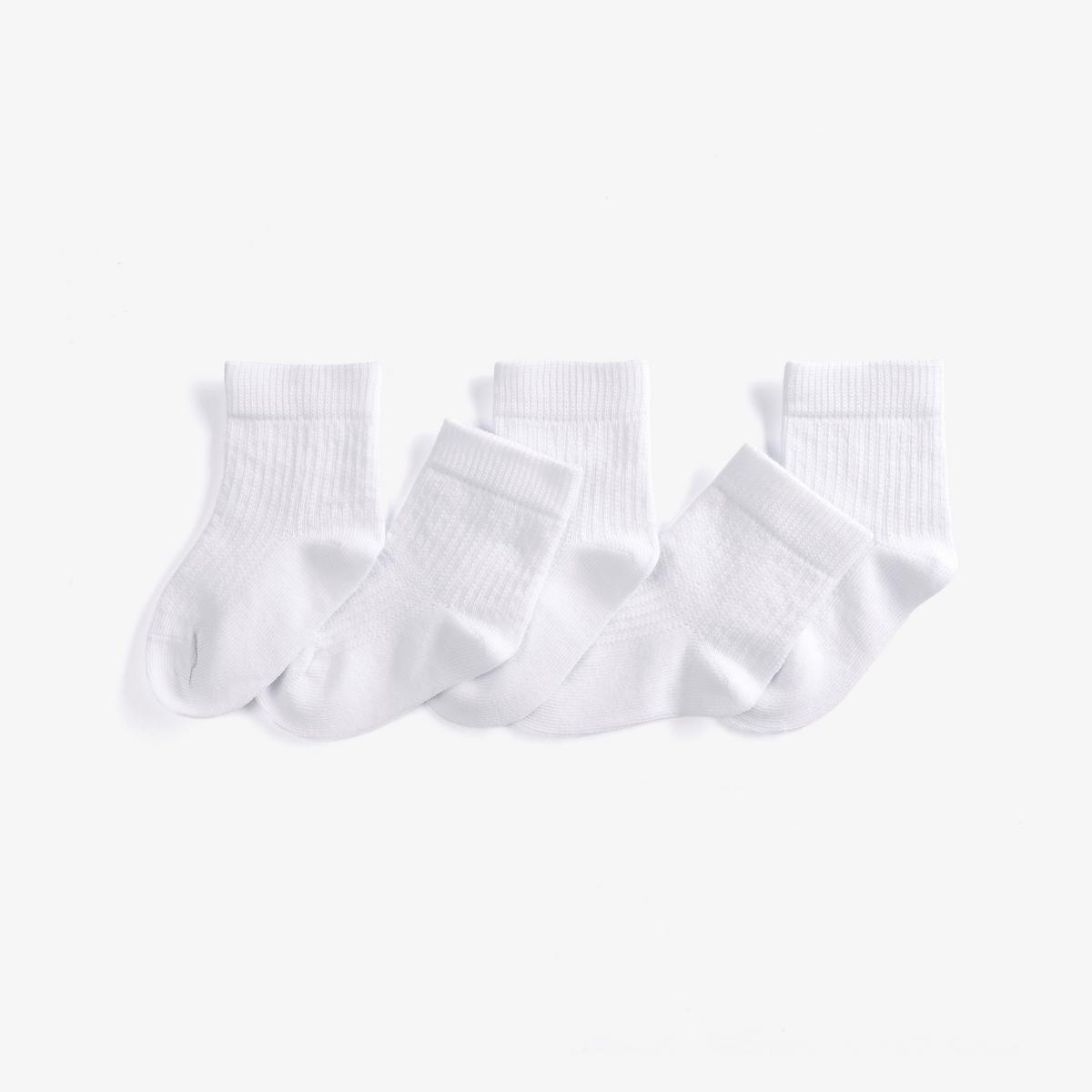 5 Pack Crew Socks 6-12 Months  — White