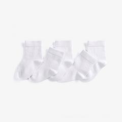 5 Pack Crew Socks 6-12 Months  — White 3