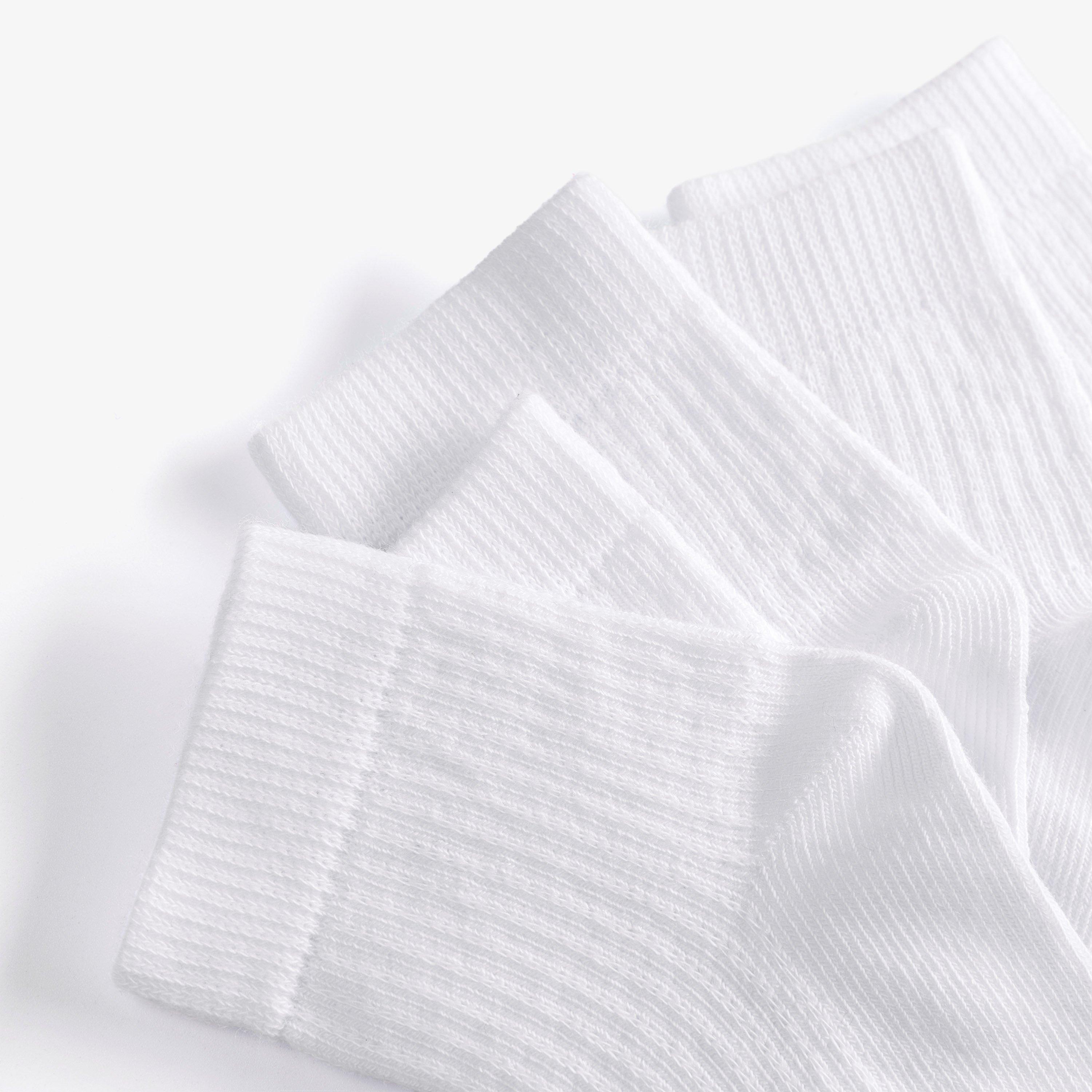 5 Pack Crew Socks 6-12 Months  — White