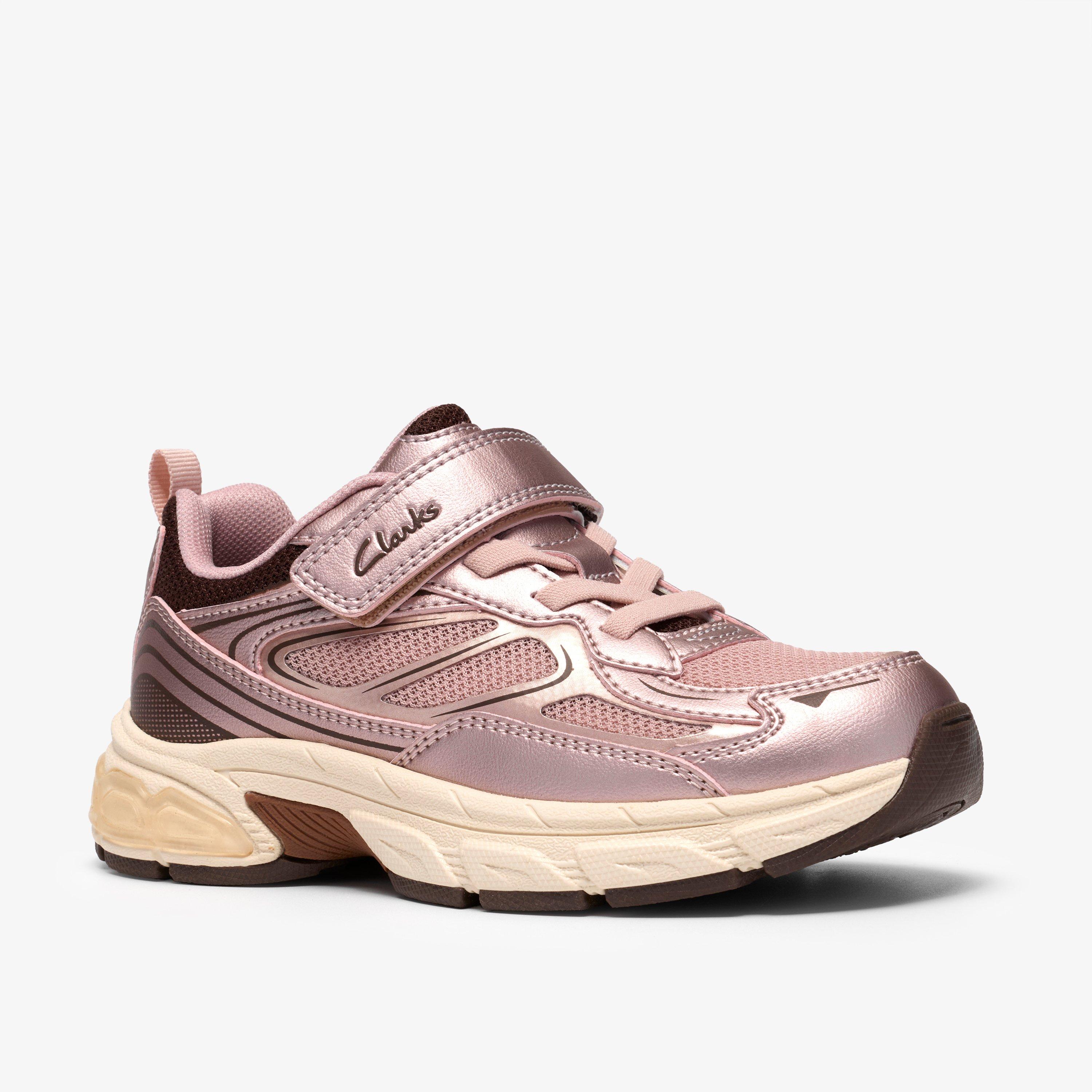 TorridonVibe Kid Rose Gold Trainers Riptape, view 4 of 6
