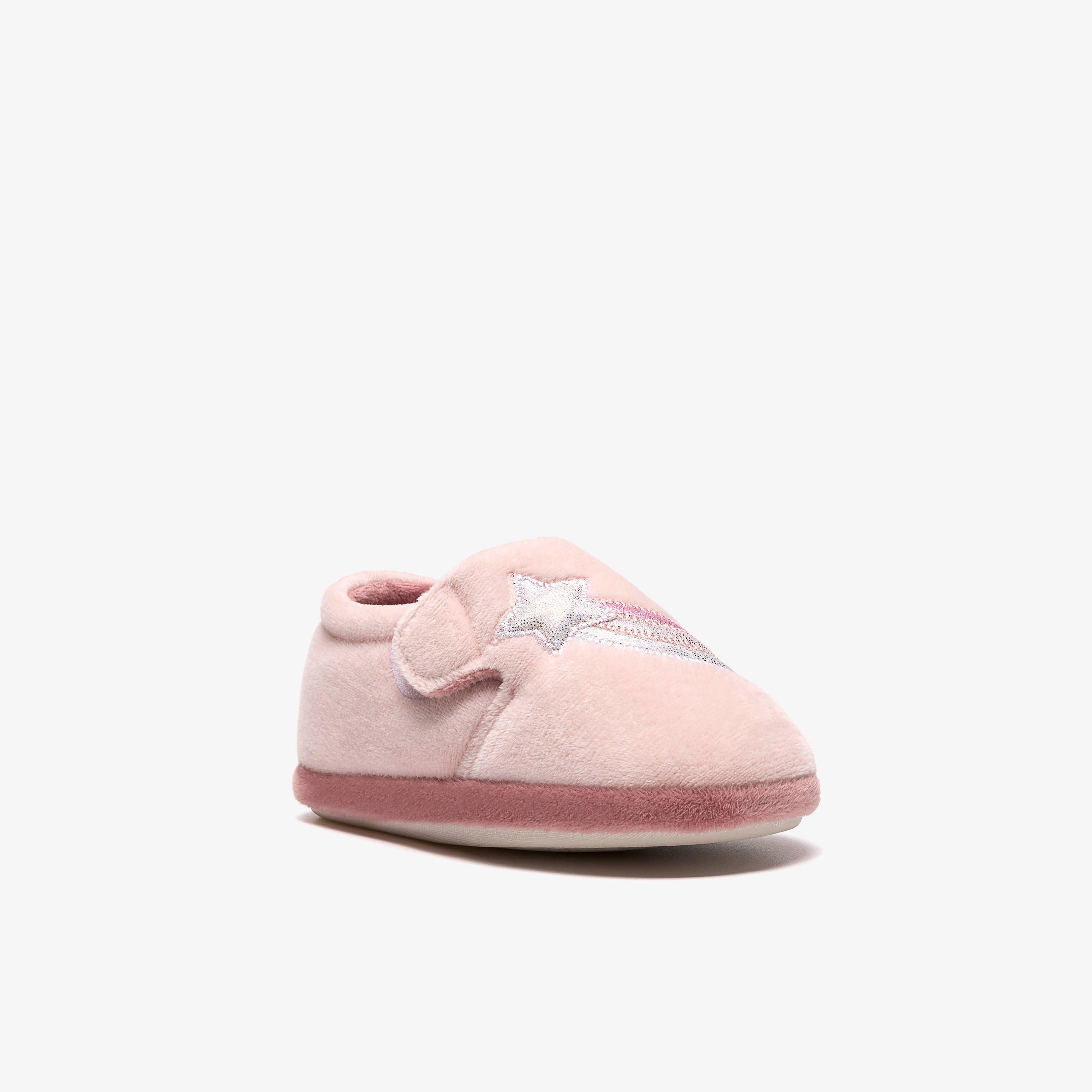 Fluffy Snug Toddler Dusty Pink Slippers, view 4 of 6