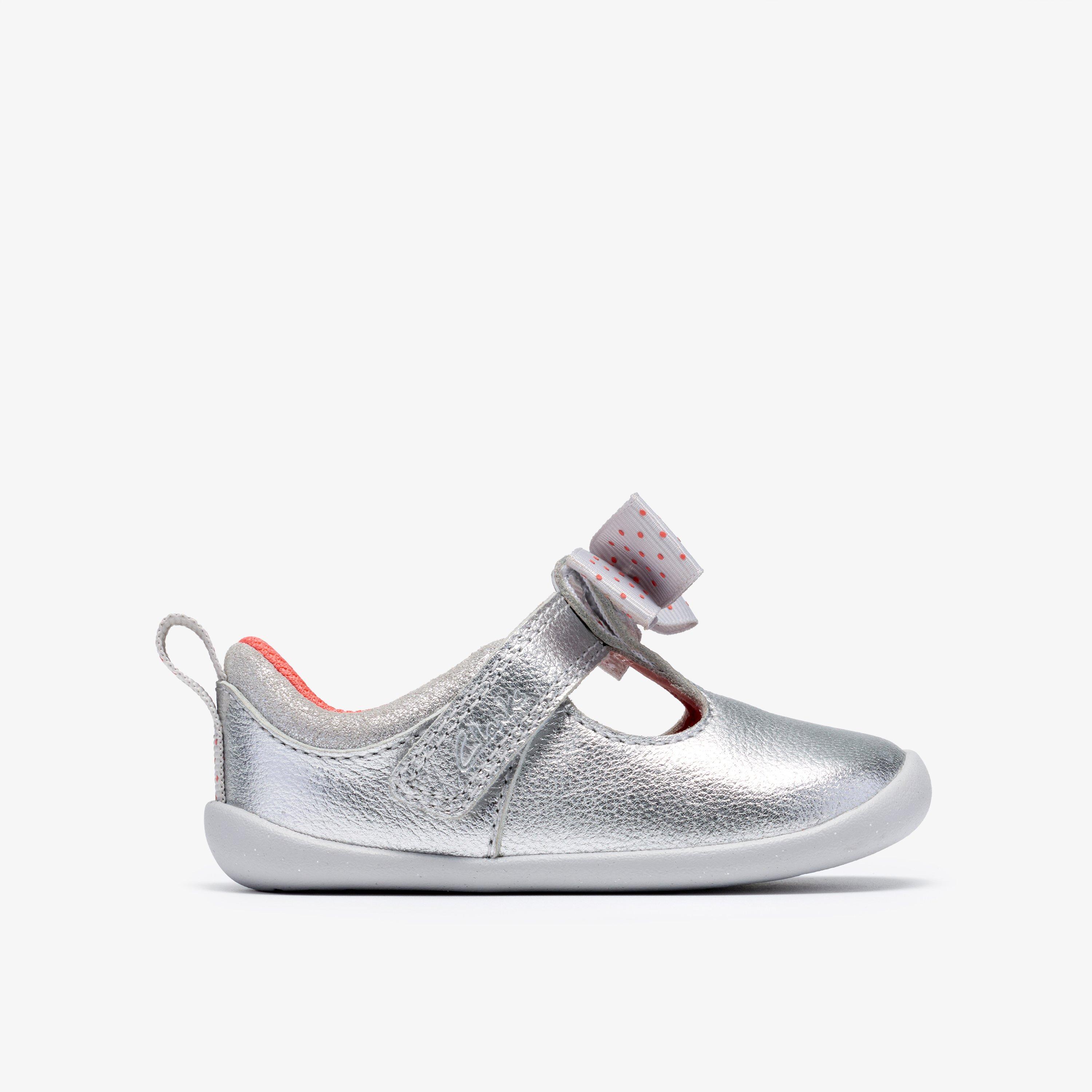 Roamer Trim Toddler Silver Leather Pre Walker Mary Jane, view 1 of 6