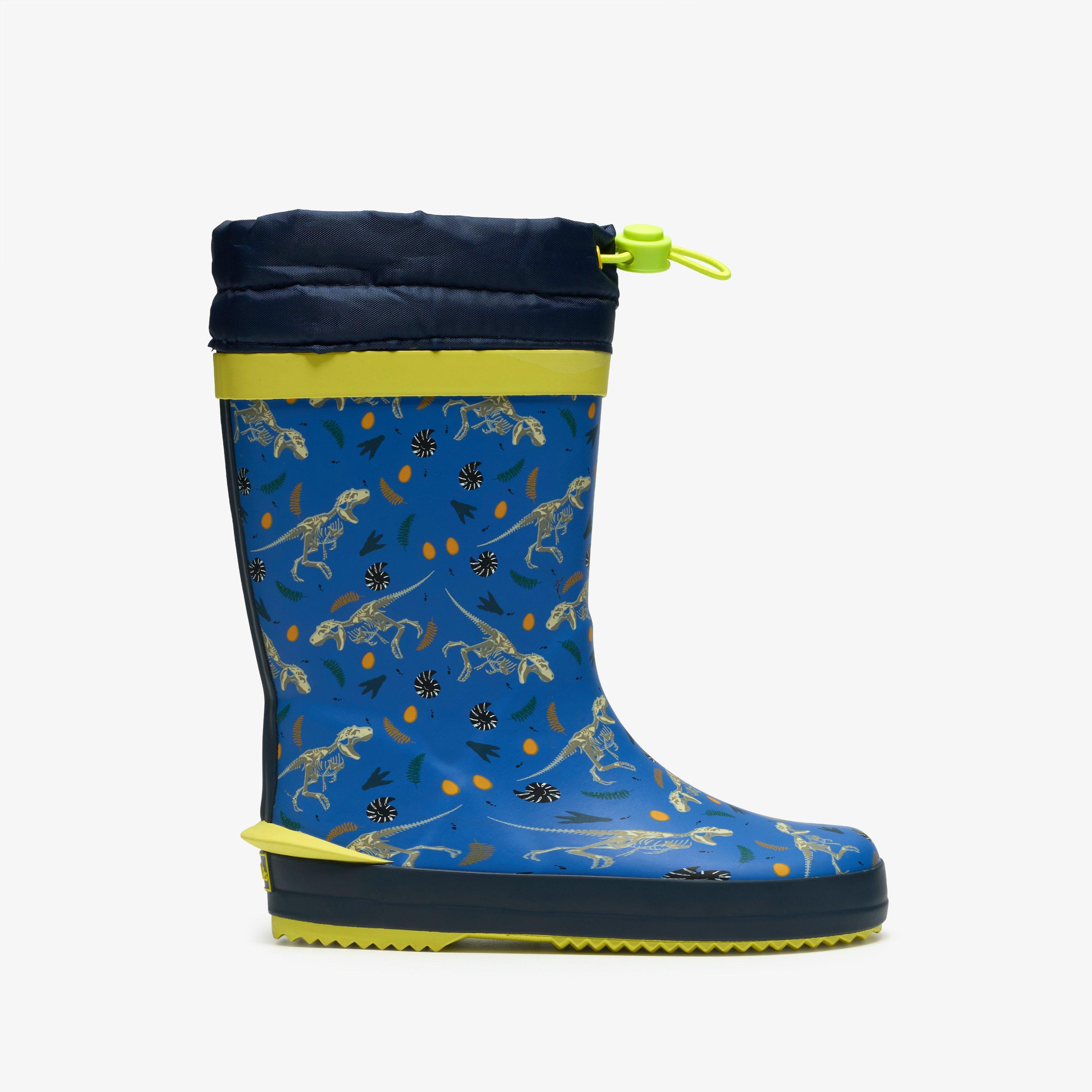 Tarri Race Kid Blue Print Wellies, view 1 of 6