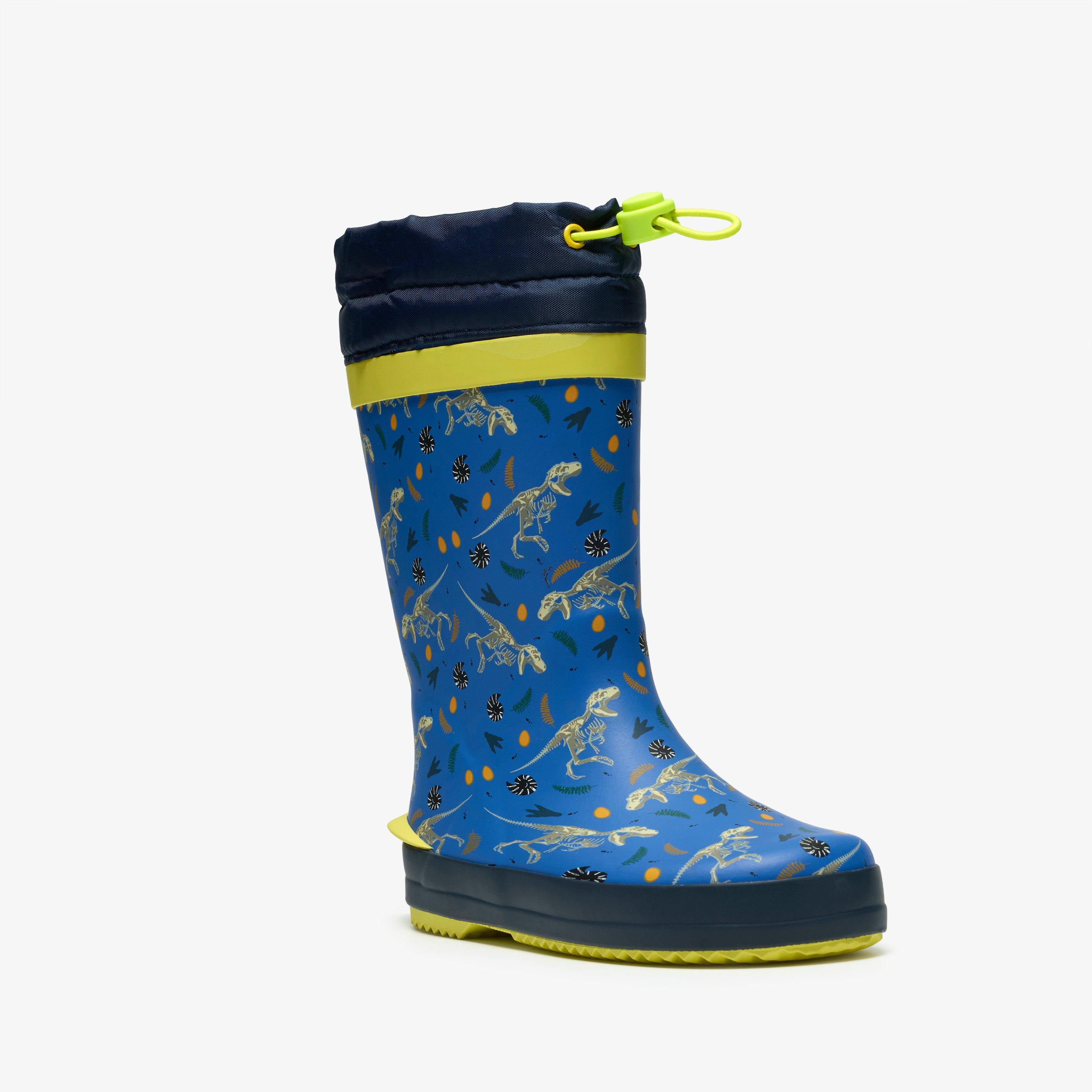 Tarri Race Kid Blue Print Wellies, view 4 of 6