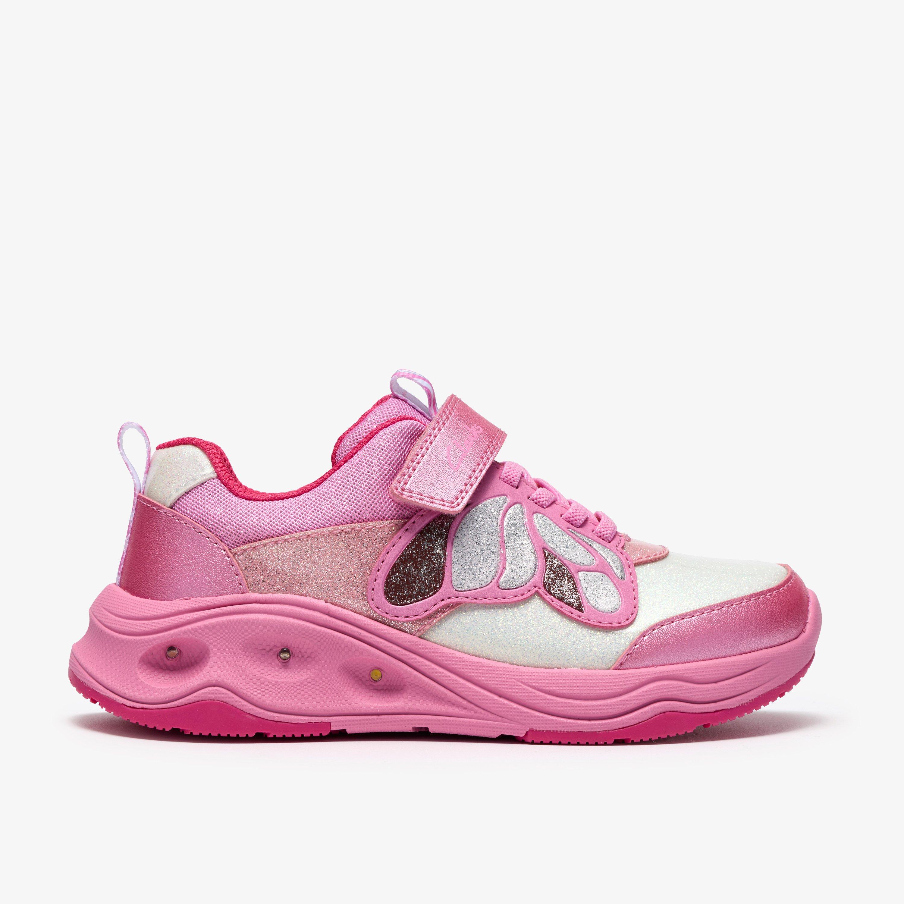 Gleam Fly Kid Pink Trainers Riptape, view 1 of 6