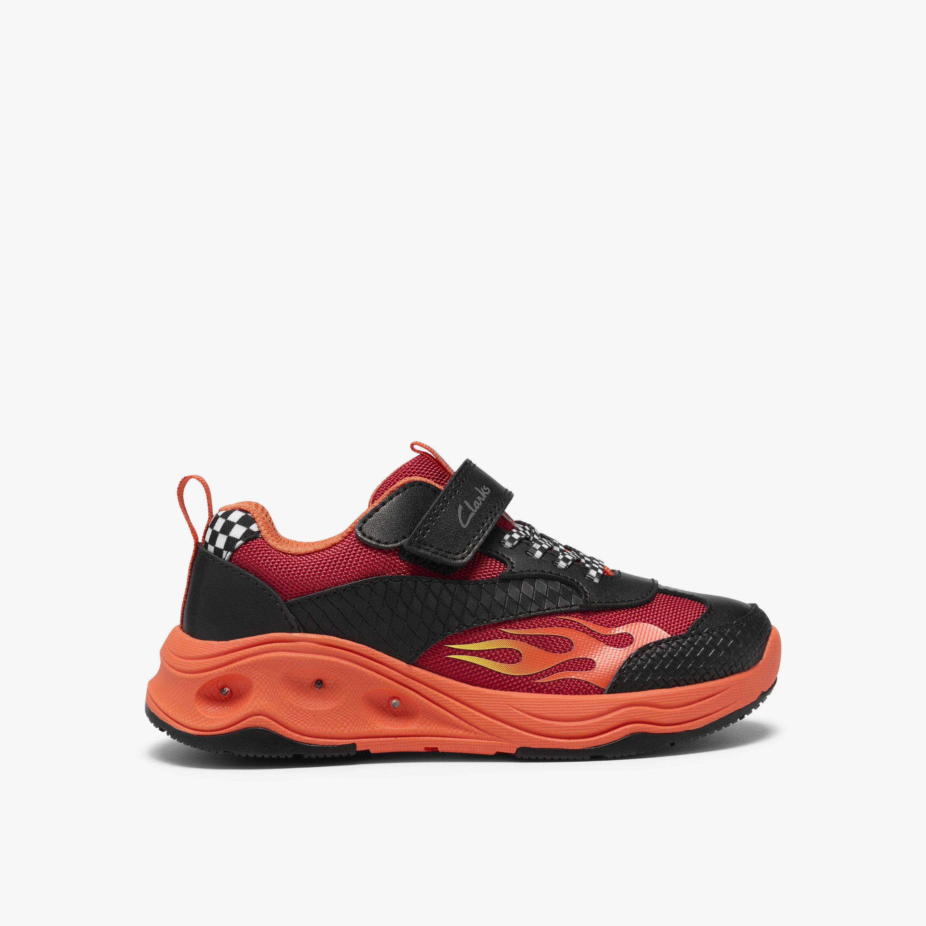 Gleam Go Kid Black/Red Trainers Riptape, view 1 of 6