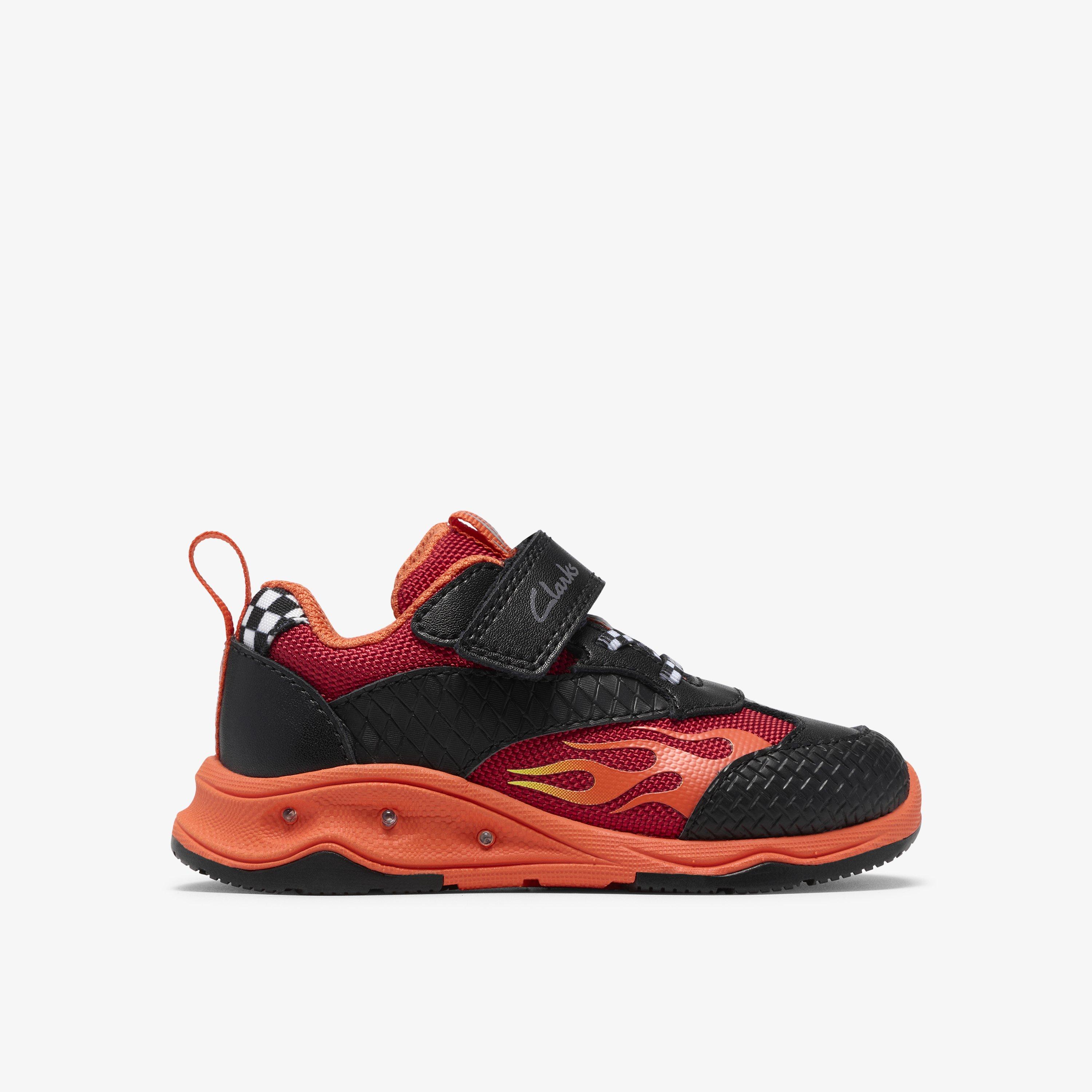 Gleam Go Toddler Black/Red Trainers Riptape, view 1 of 6