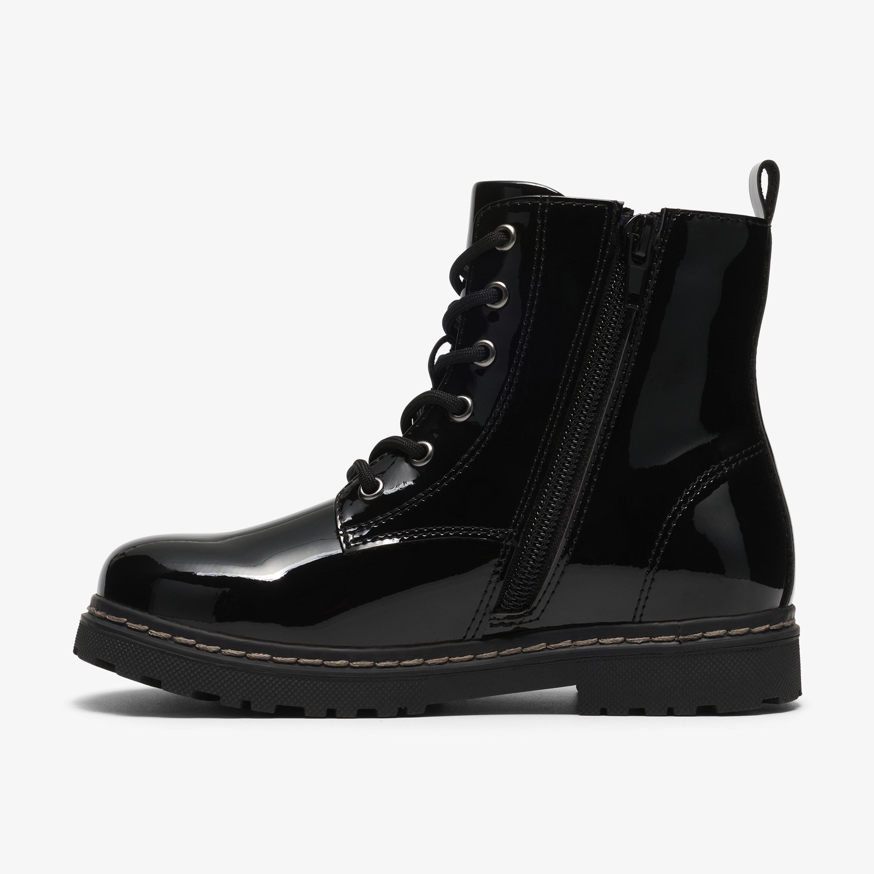 Adelaide Mist Kid Black Patent Ankle Boots, view 2 of 6