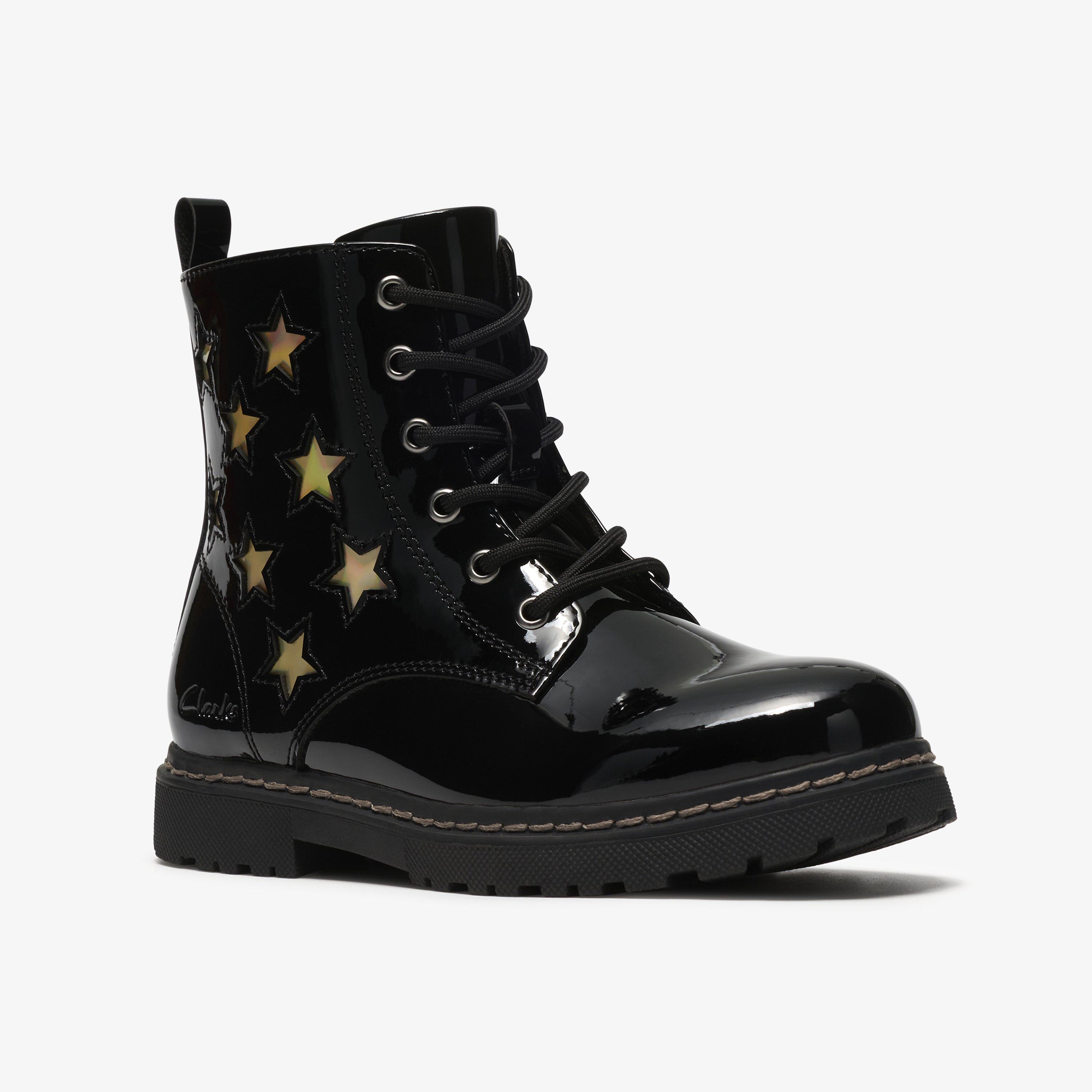 Adelaide Mist Kid Black Patent Ankle Boots, view 4 of 6