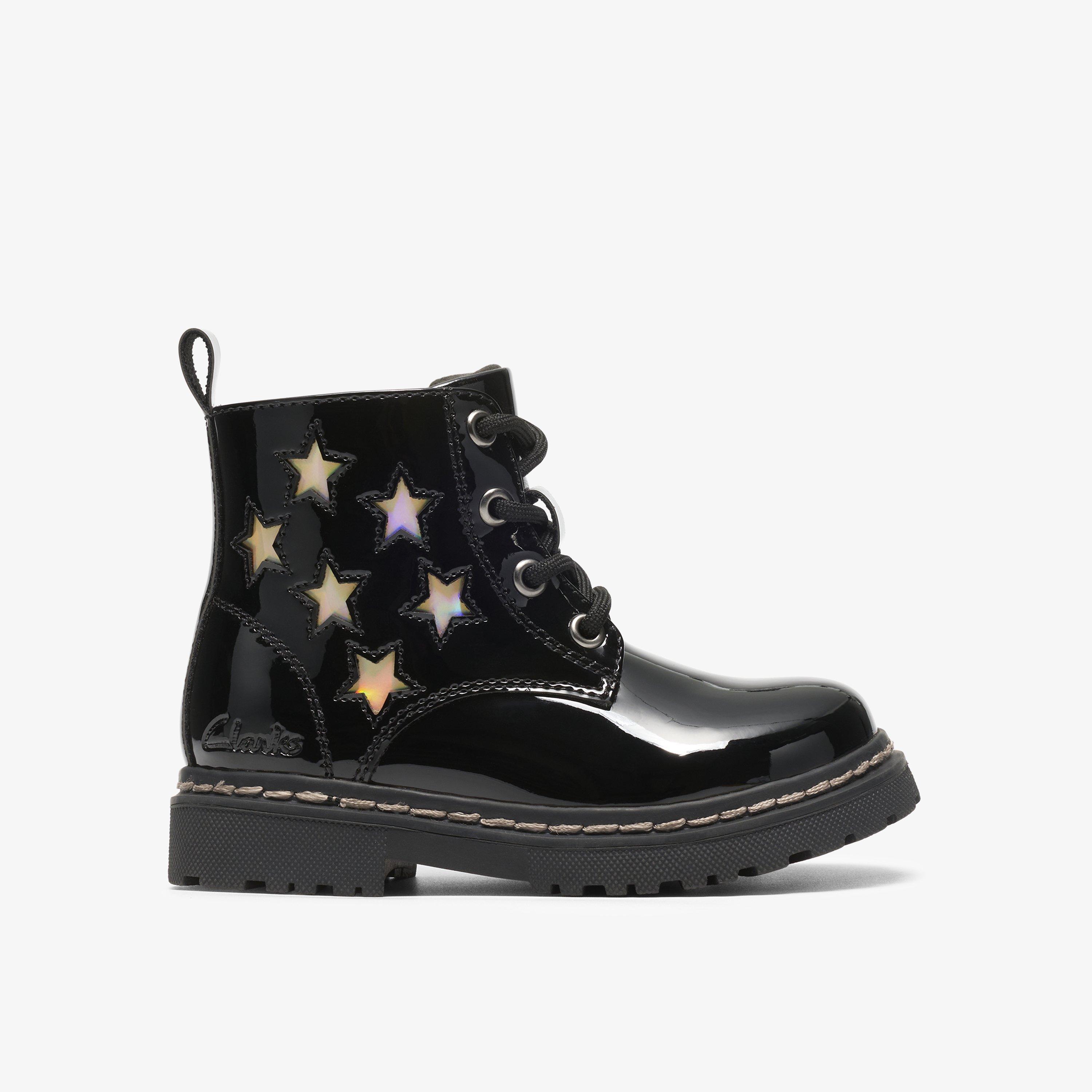 Adelaide Mist Toddler Black Patent Ankle Boots, view 1 of 6