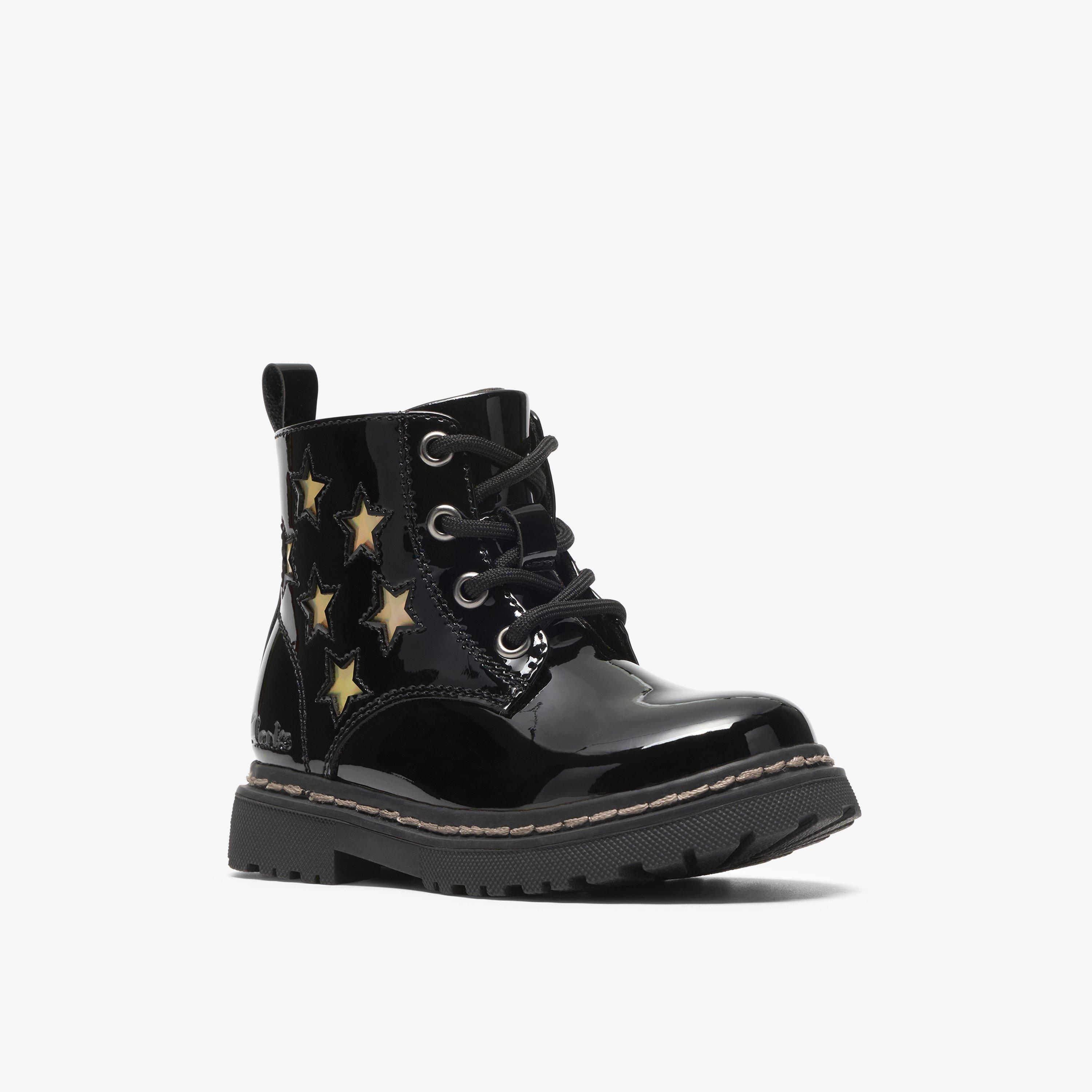 Adelaide Mist Toddler Black Patent Ankle Boots, view 4 of 6