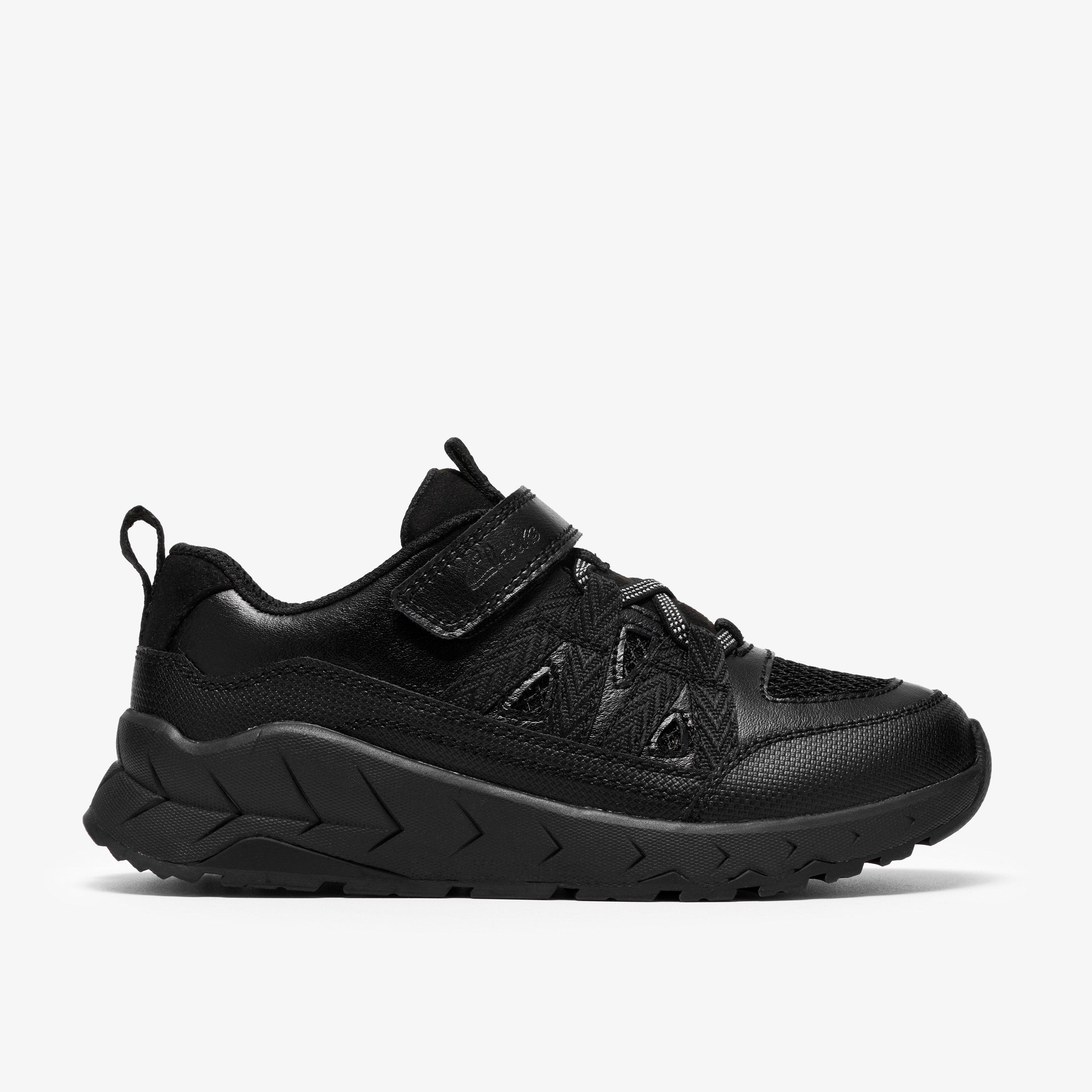 Selva Trail Kid Black Trainers Riptape School Shoes, view 1 of 6