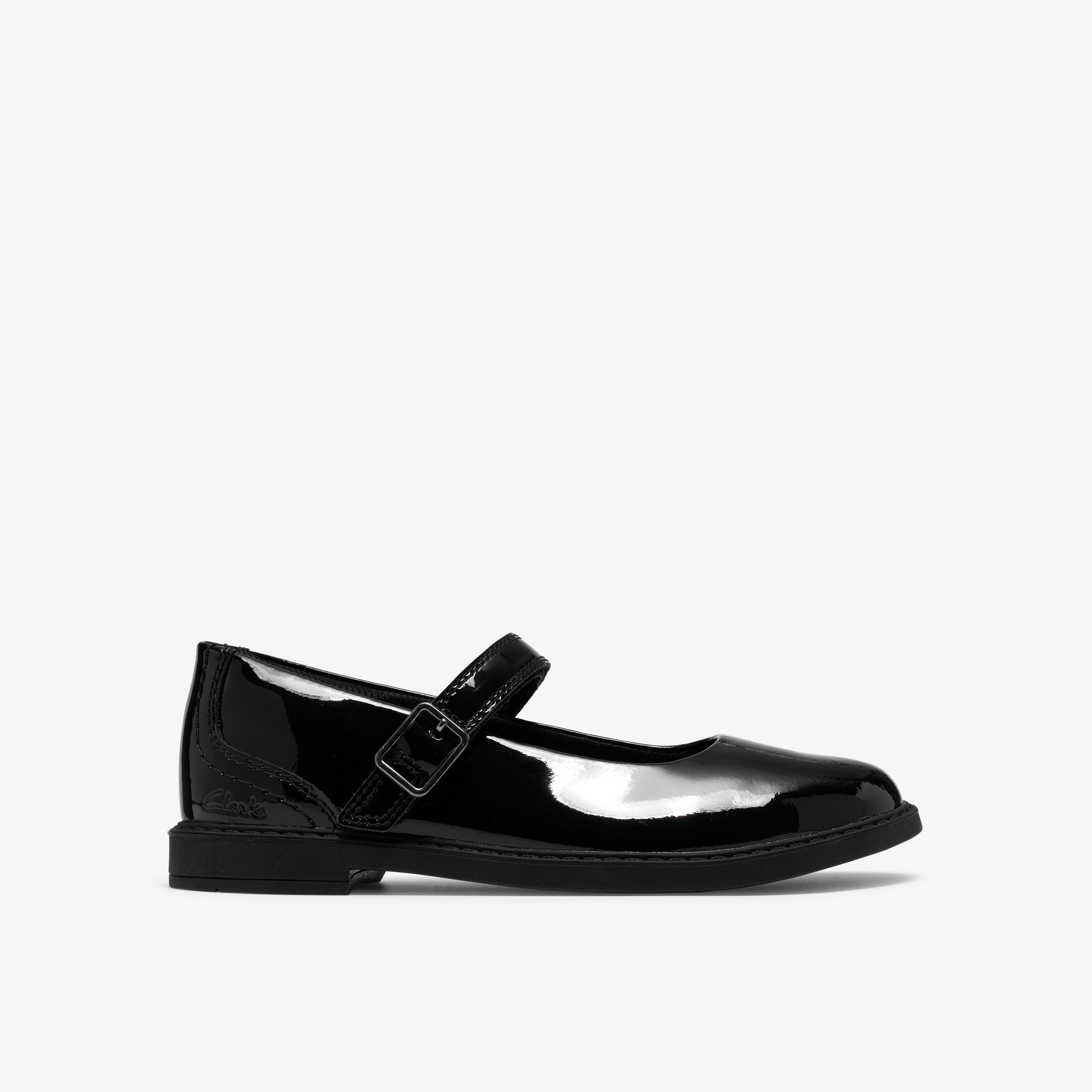 Scala Bar Older Black Patent Mary Jane Riptape School Shoes, view 1 of 6