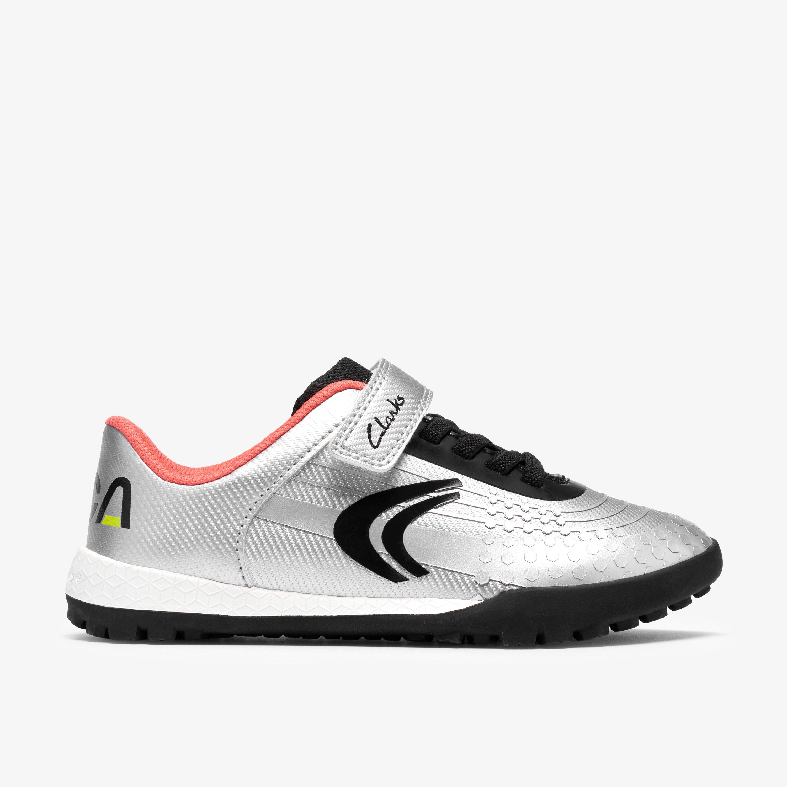 CICA Goal Kid Silver Combination Trainers Riptape, view 1 of 6