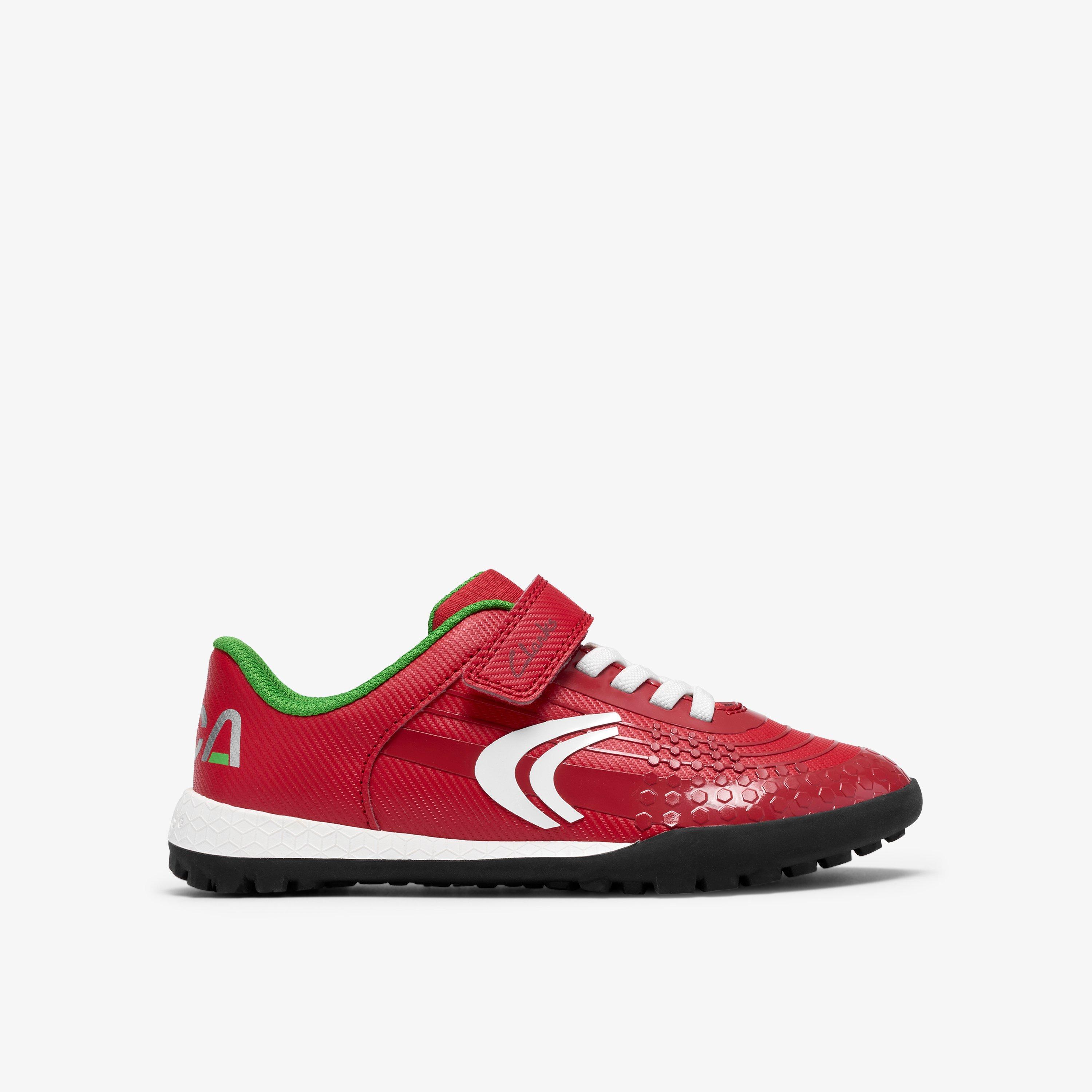 CICA Goal Kidids Red Trainers Riptape, view 1 of 6