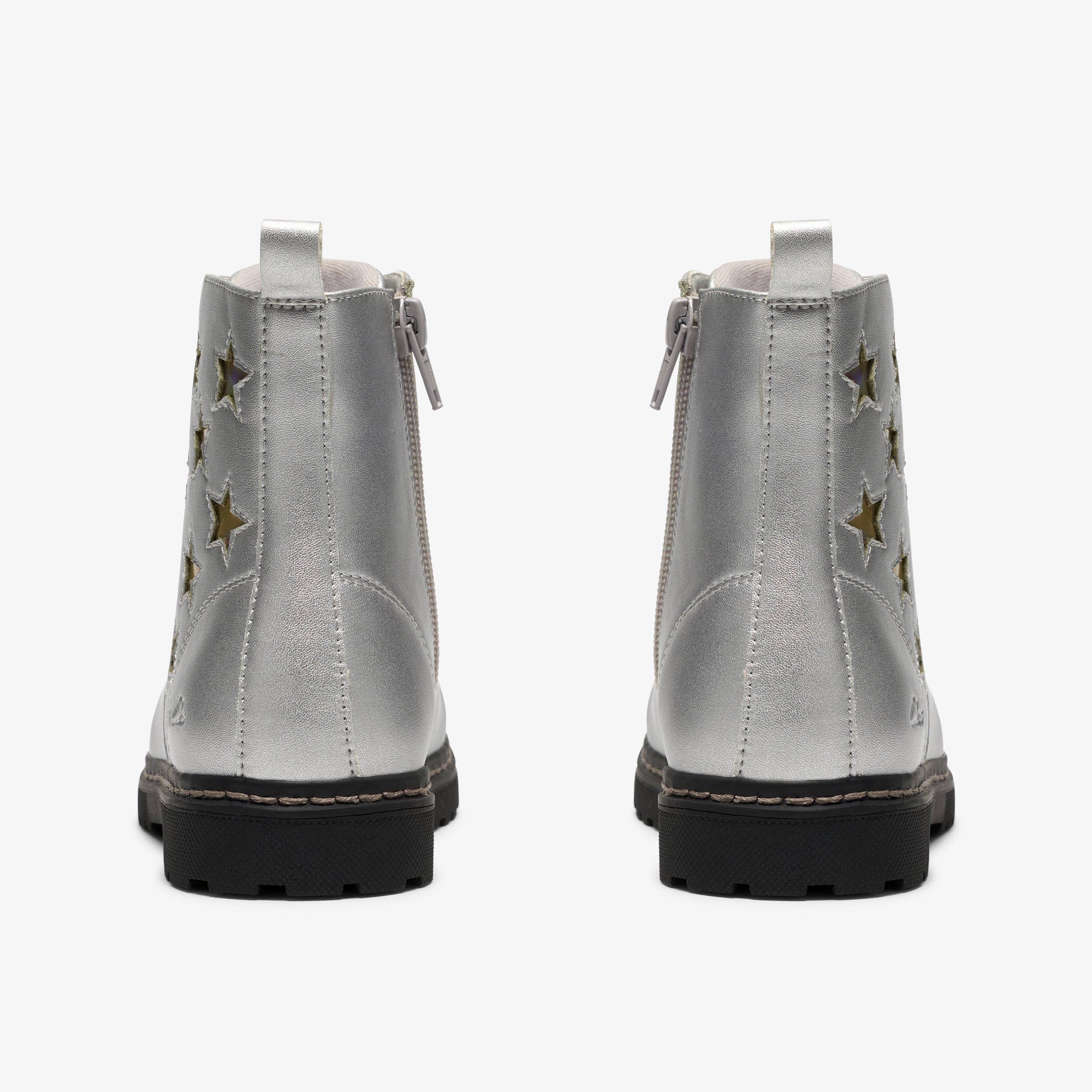 Adelaide Mist Kid Silver Metallic Ankle Boots, view 5 of 6