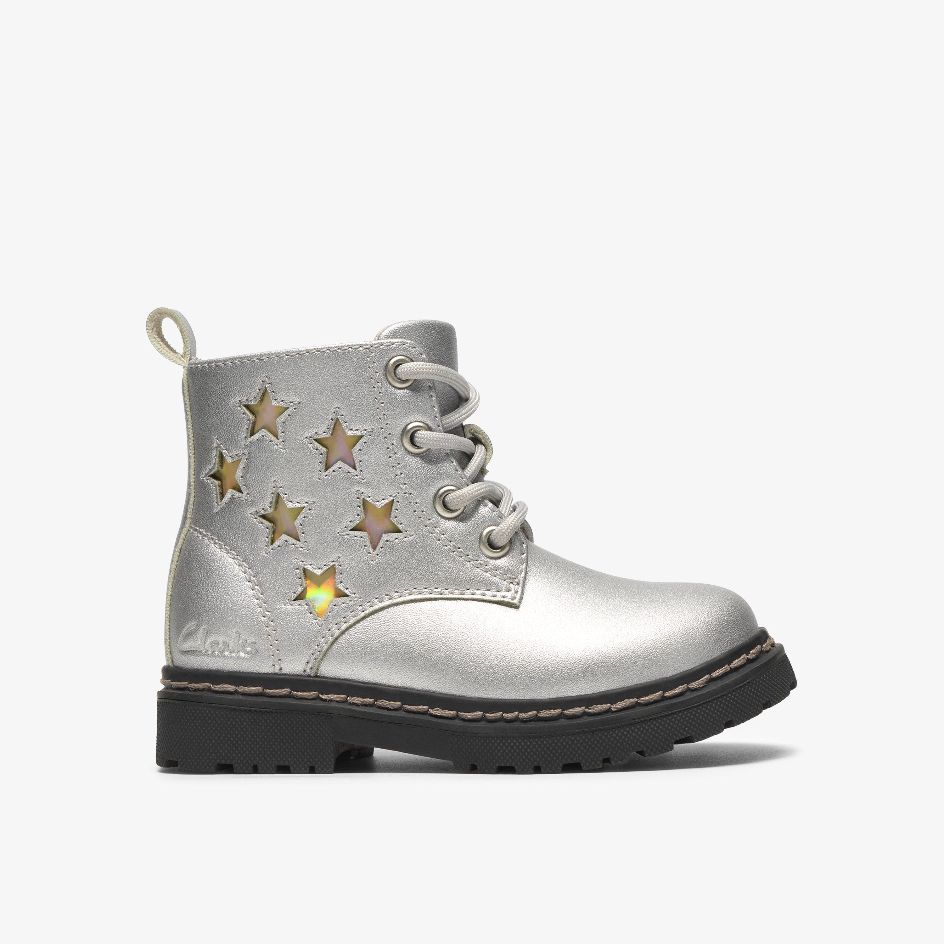 Adelaide Mist Toddler Silver Metallic Ankle Boots, view 1 of 6