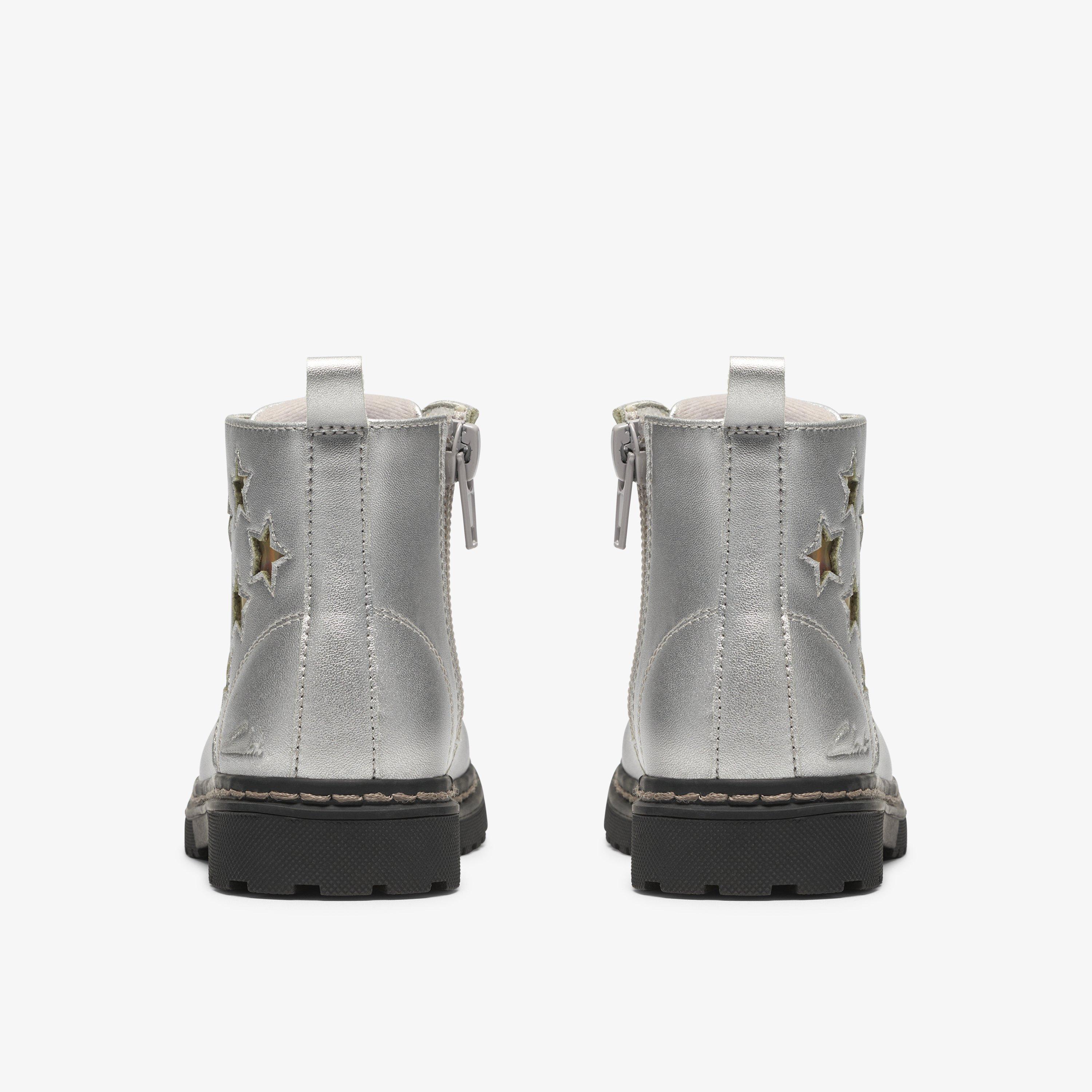 Adelaide Mist Toddler Silver Metallic Ankle Boots, view 5 of 6