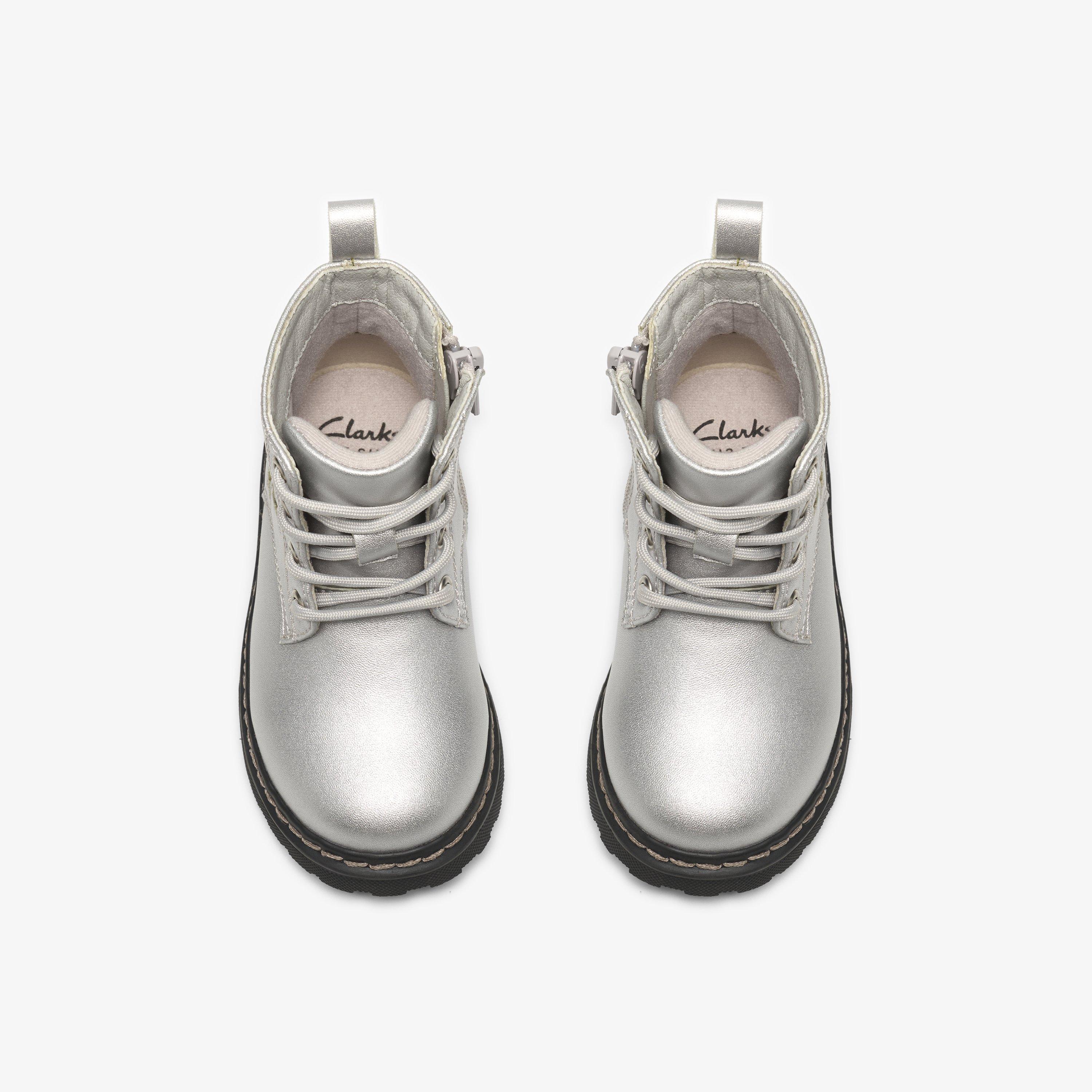 Adelaide Mist Toddler Silver Metallic Ankle Boots, view 6 of 6