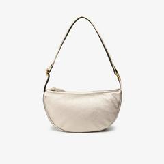 Leather Crescent Crossbody Bag  — Grey 1