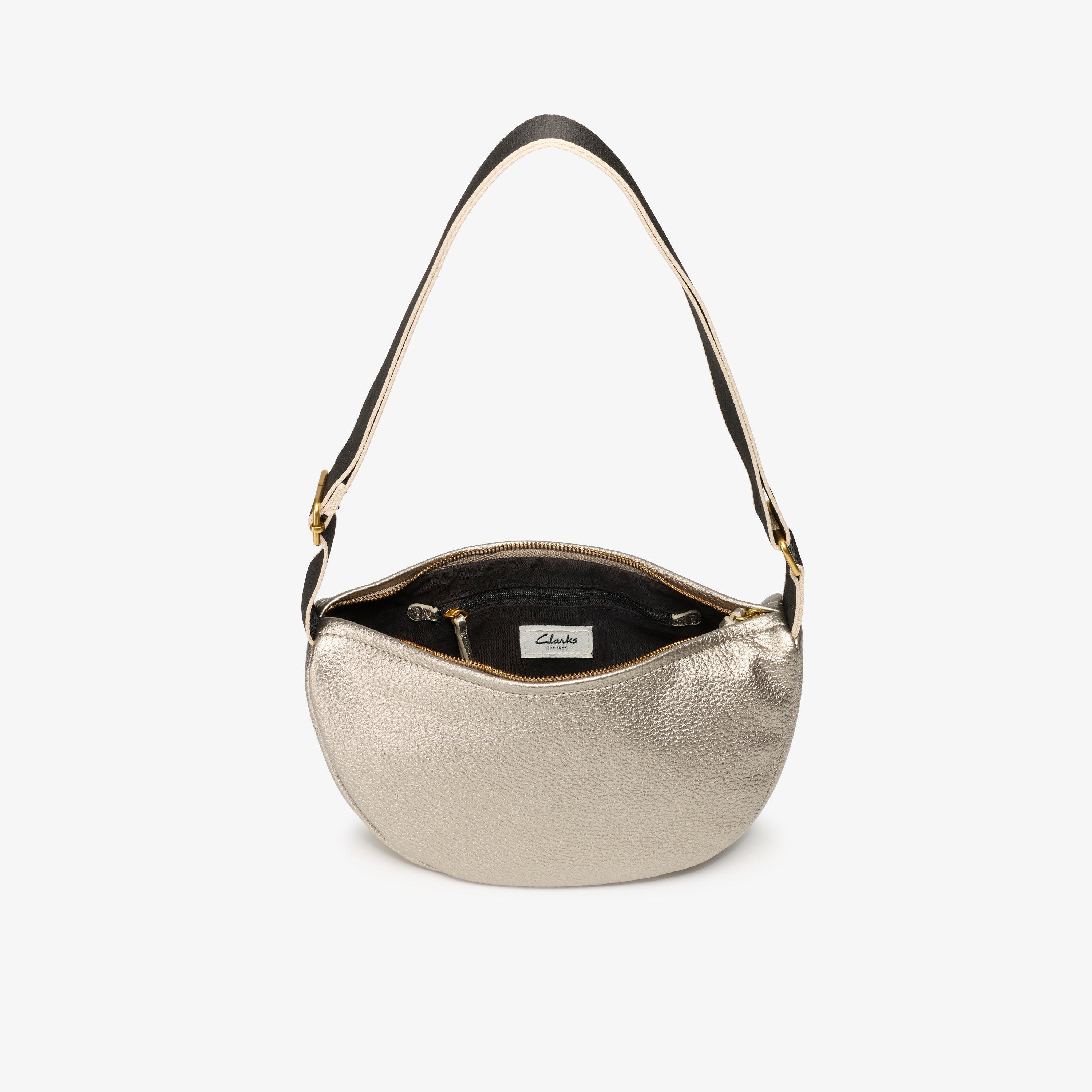 Crescent Sling Pewter Metallic Cross Body Bag Shoulder Bags, view 4 of 6