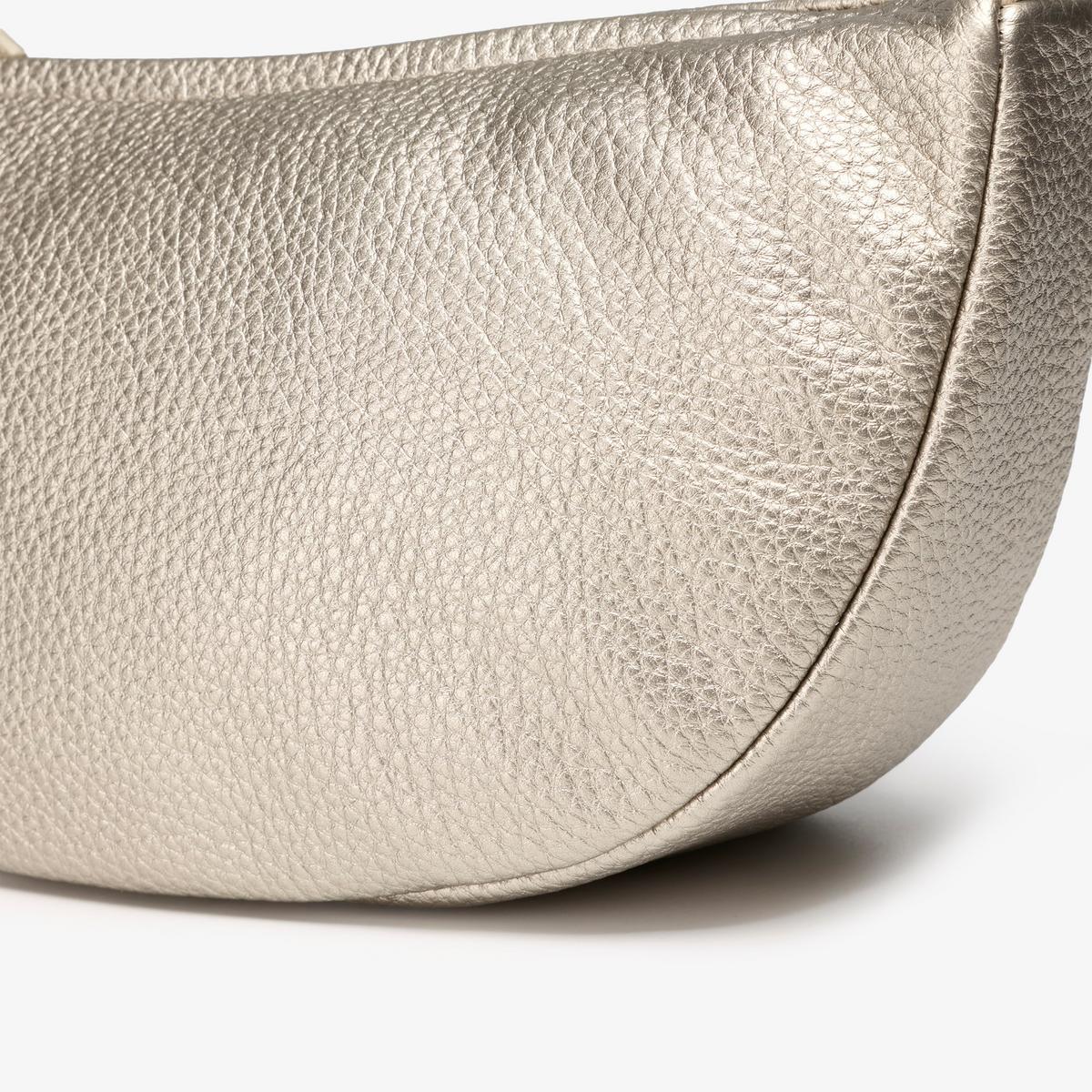 Leather Crescent Crossbody Bag  — Grey