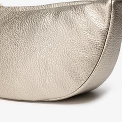Leather Crescent Crossbody Bag  — Grey 5