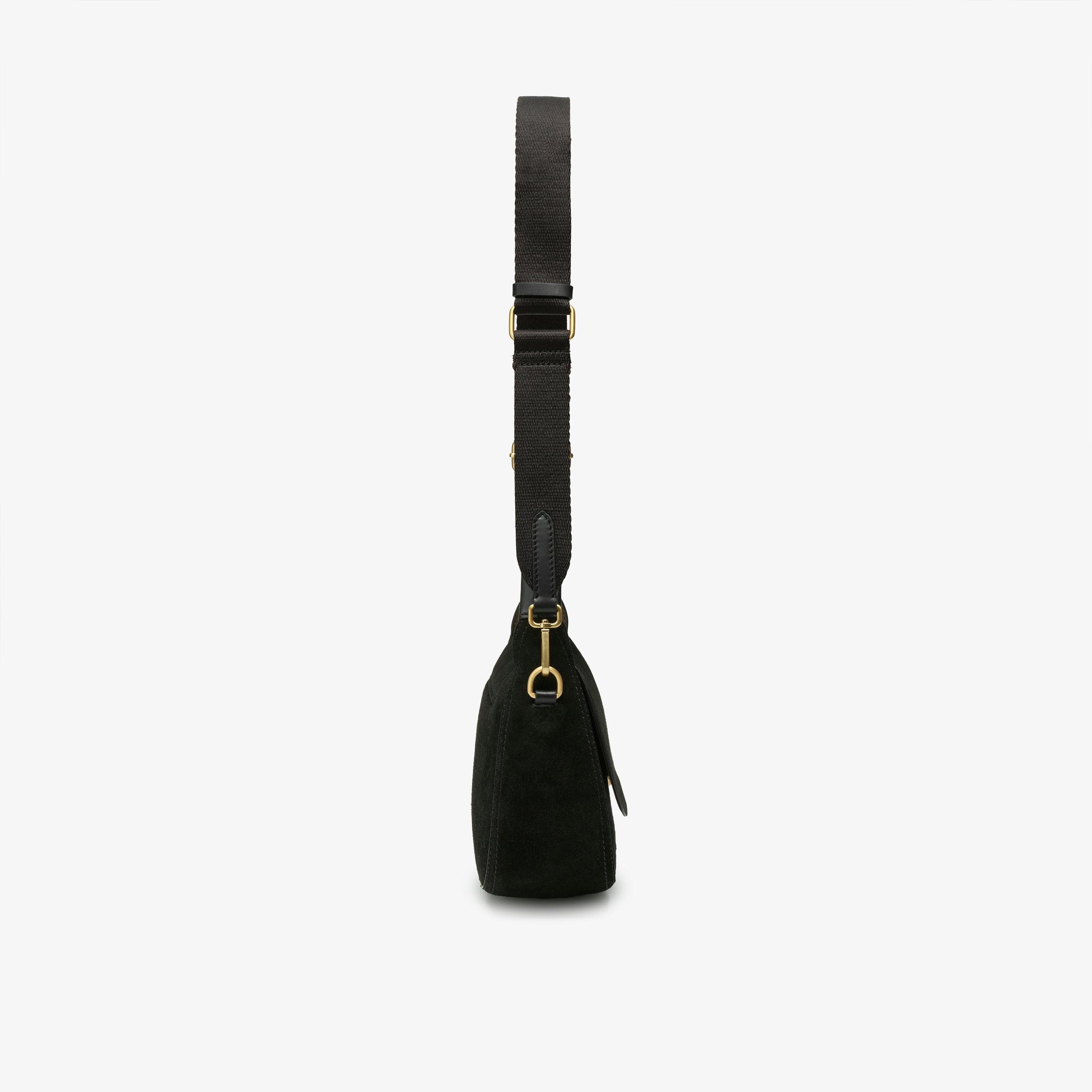 Muse Mini Black Suede Cross Body Bag Shoulder Bags, view 3 of 6