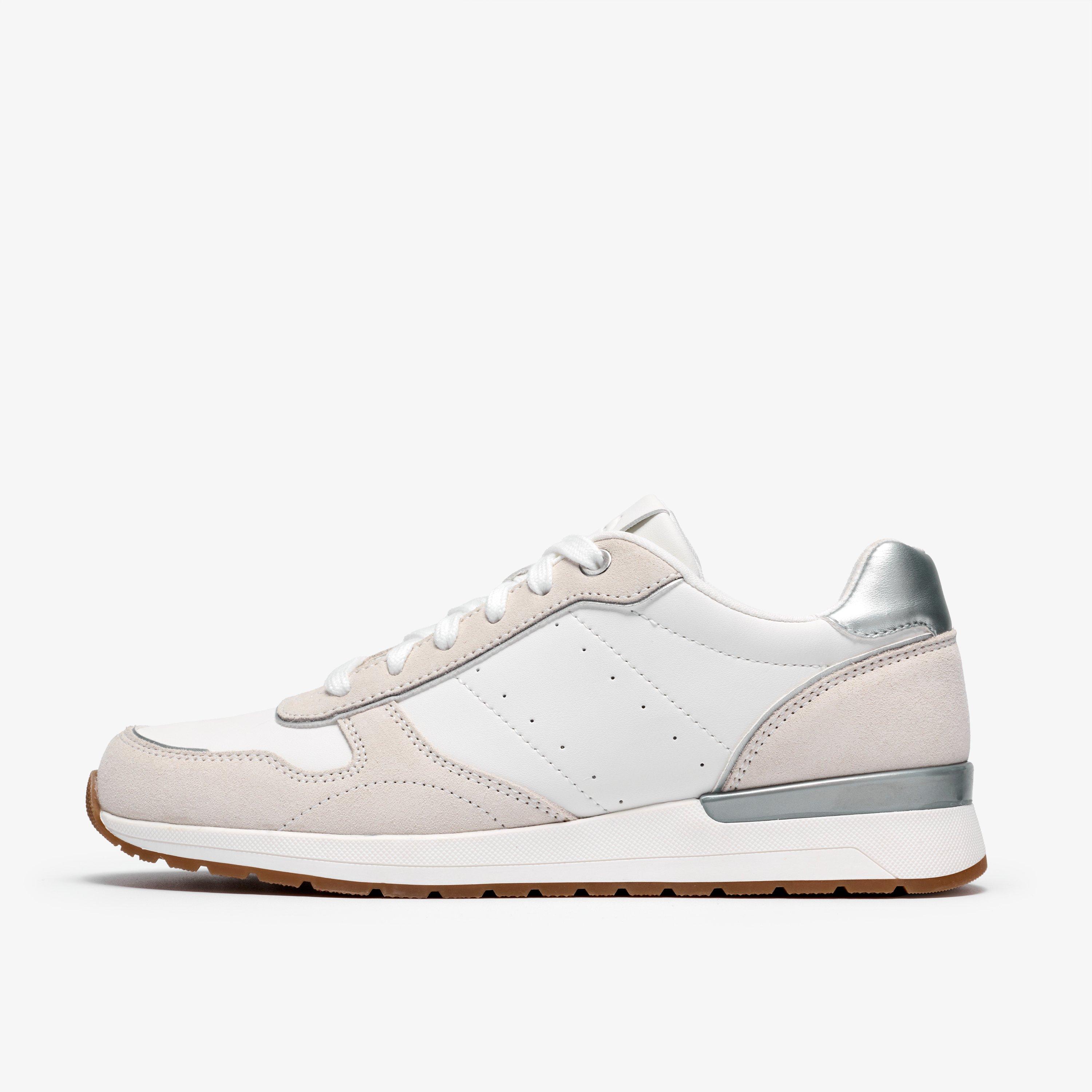 Emme Walk White Combination Leather Trainers, view 2 of 6