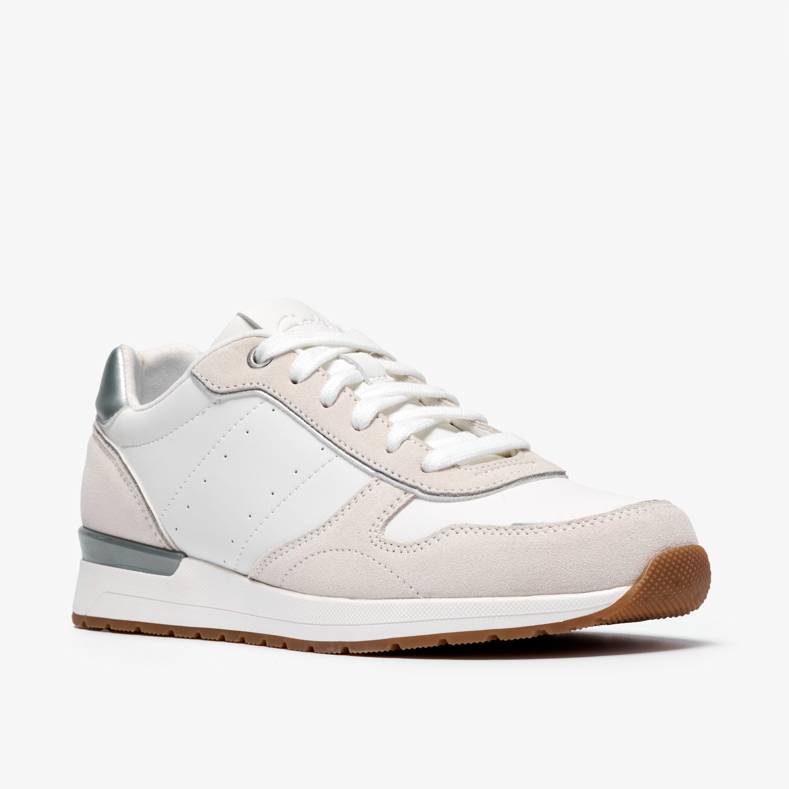 Emme Walk White Combination Leather Trainers, view 4 of 6