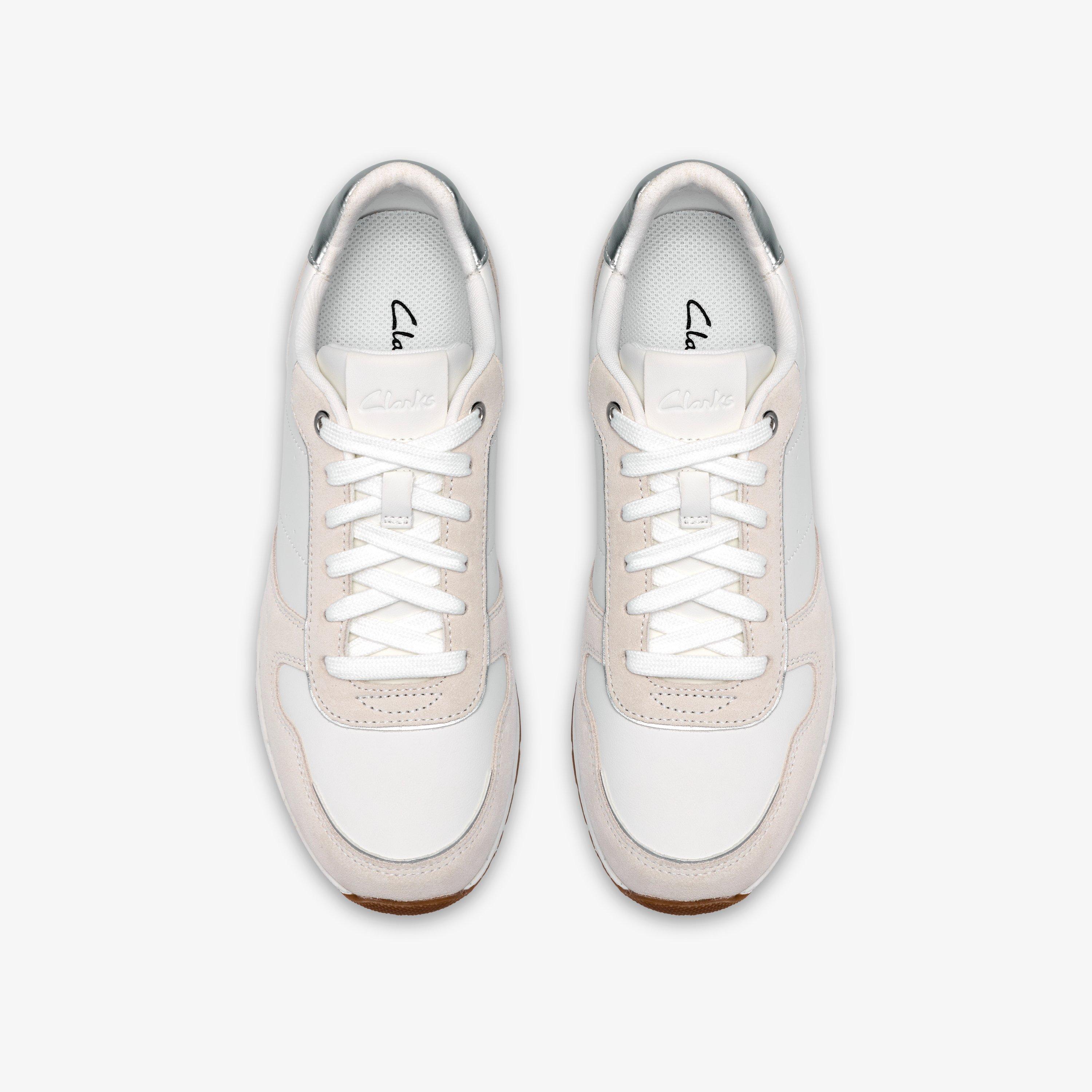 Emme Walk White Combination Leather Trainers, view 6 of 6