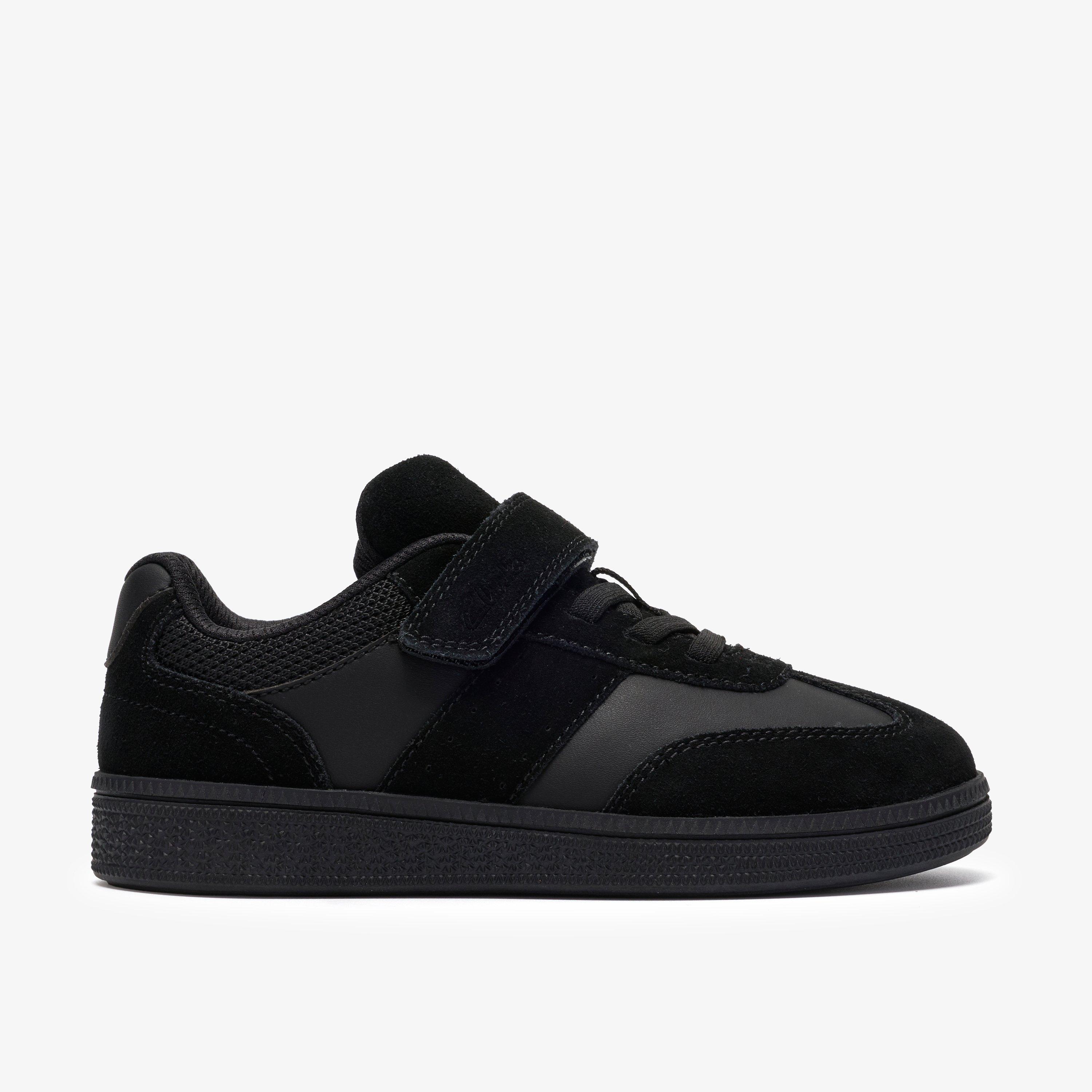 Cypress Step Kid Black Trainers Riptape School Shoes, view 1 of 6