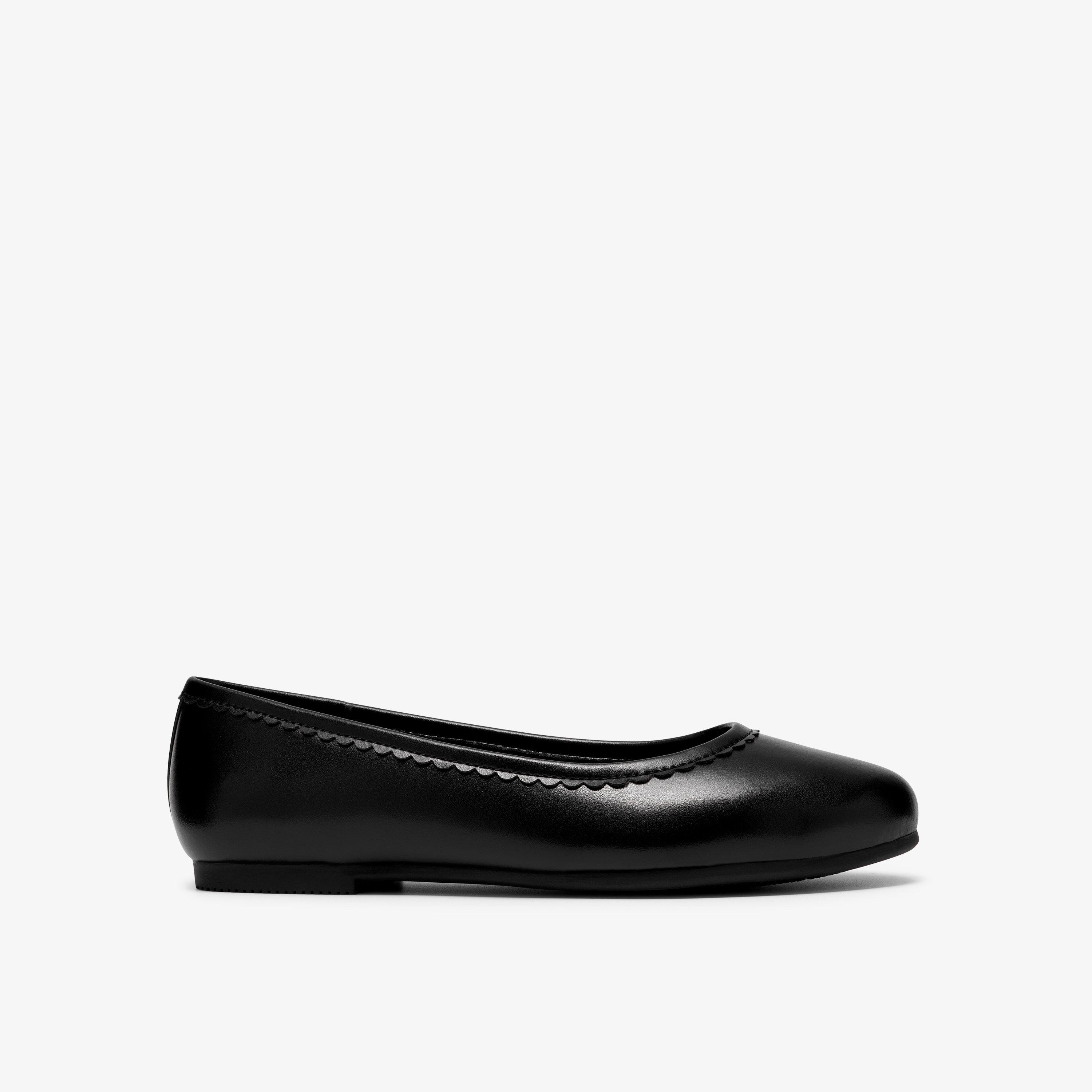 Porto Dress Youth Black Ballet Pumps Slip Ons School Shoes, view 1 of 6