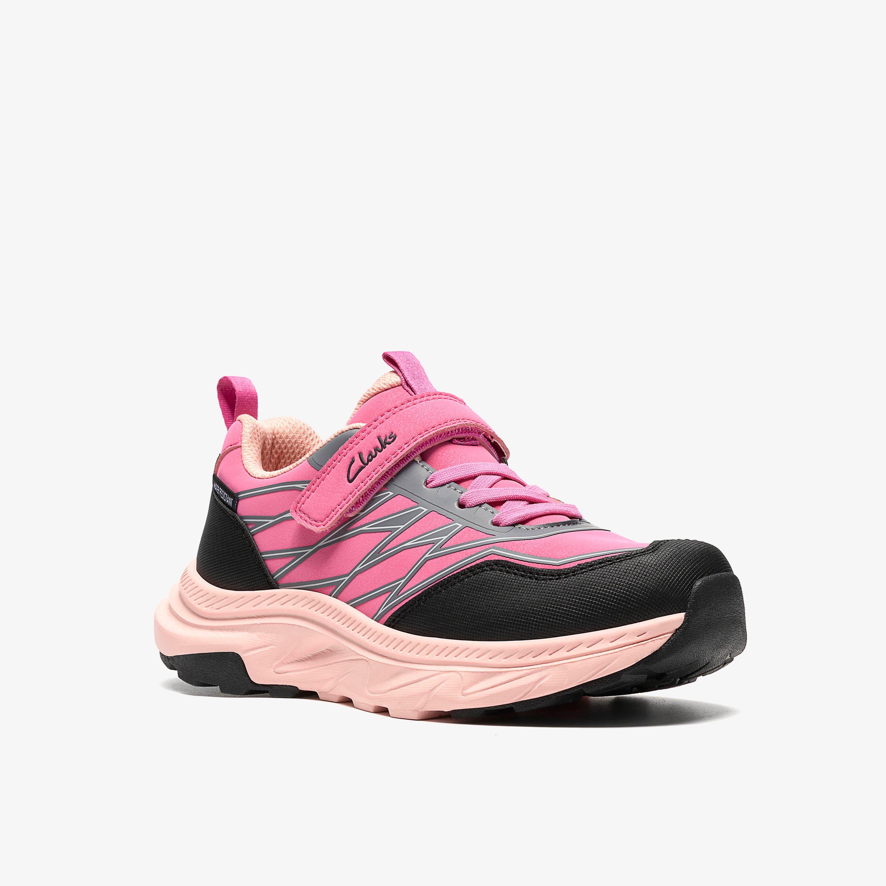 Merrick Way Kid Pink Combination Trainers Riptape, view 4 of 6