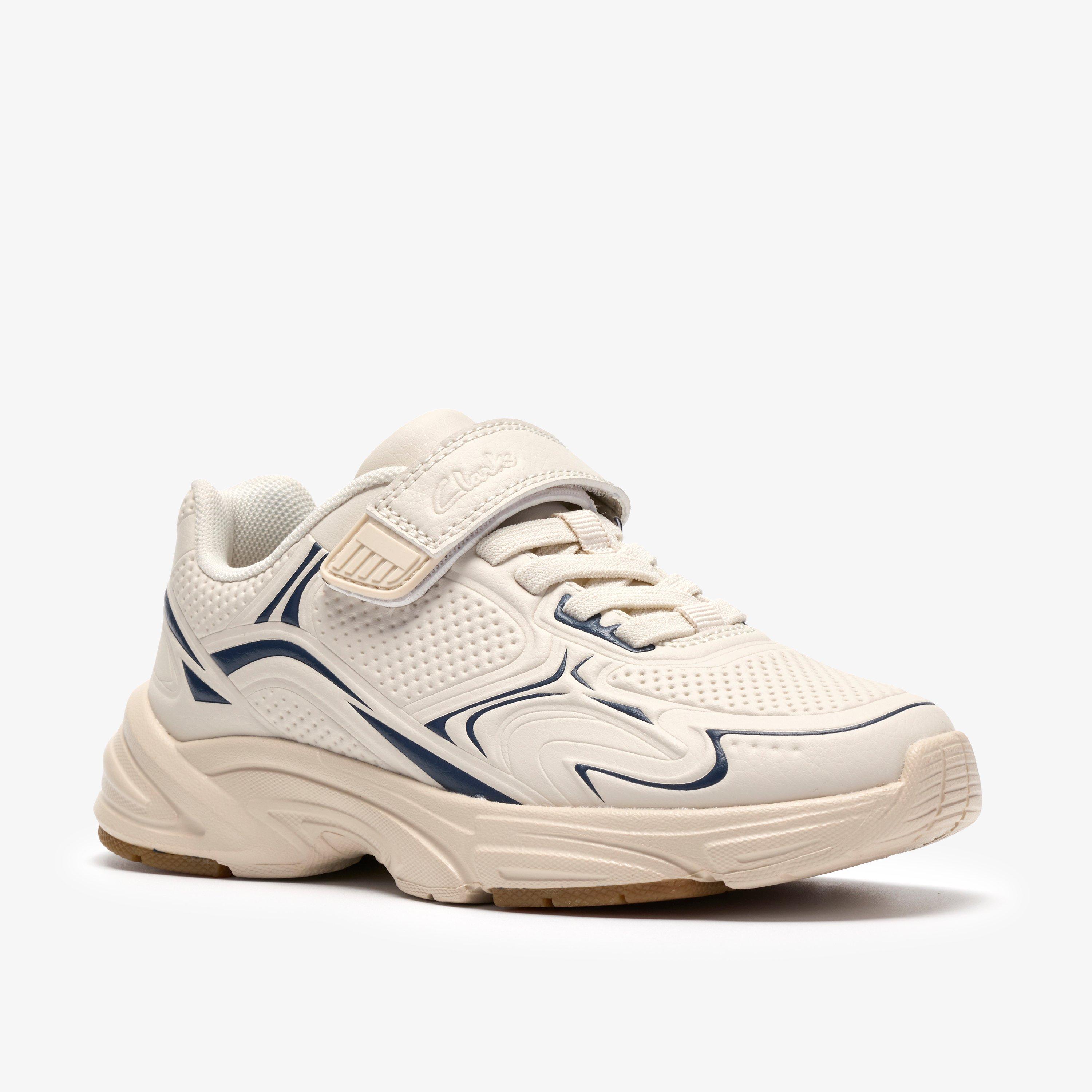Crafton Solo Kid Beige Combination Trainers, view 4 of 6