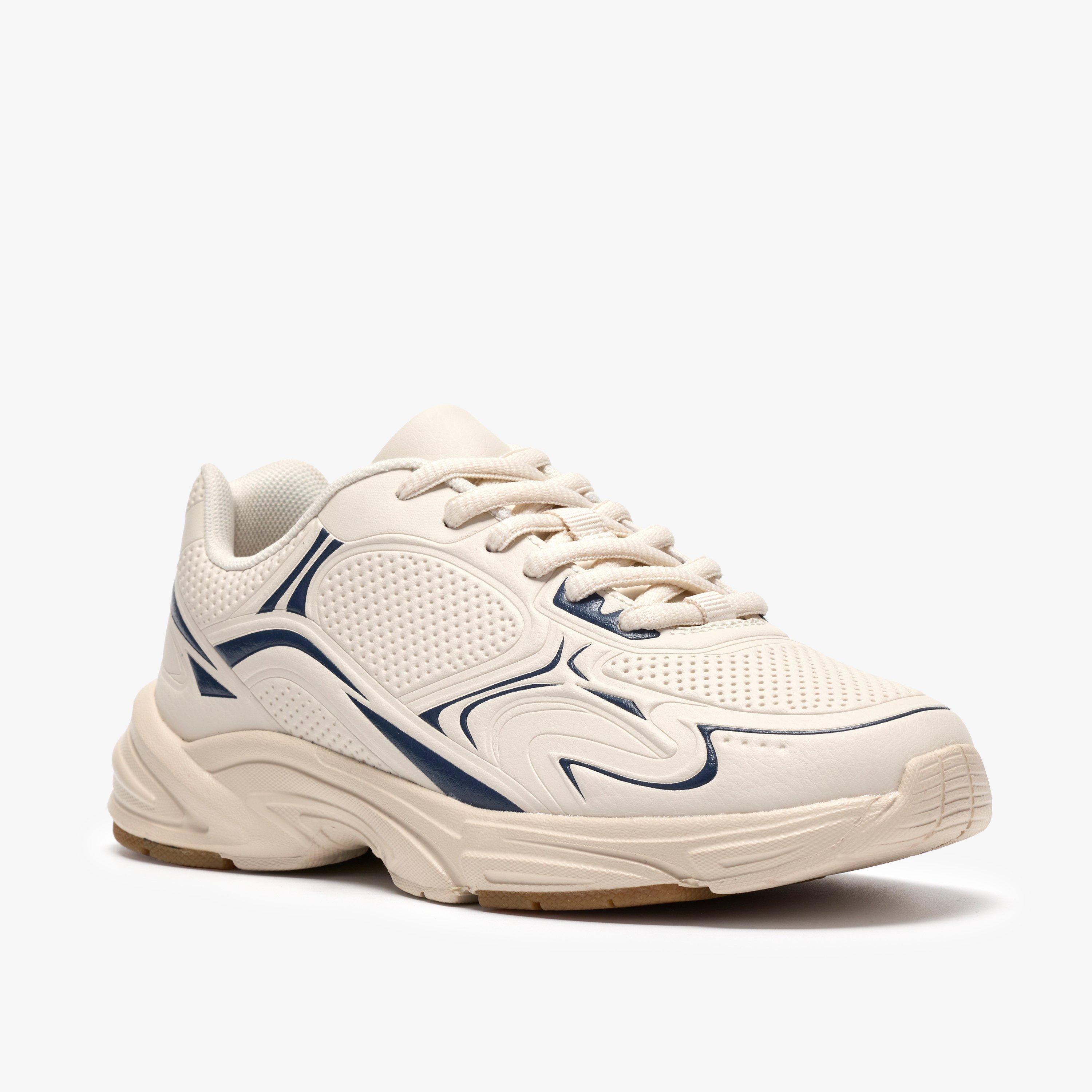 Crafton Solo Older Beige Combination Trainers, view 4 of 6