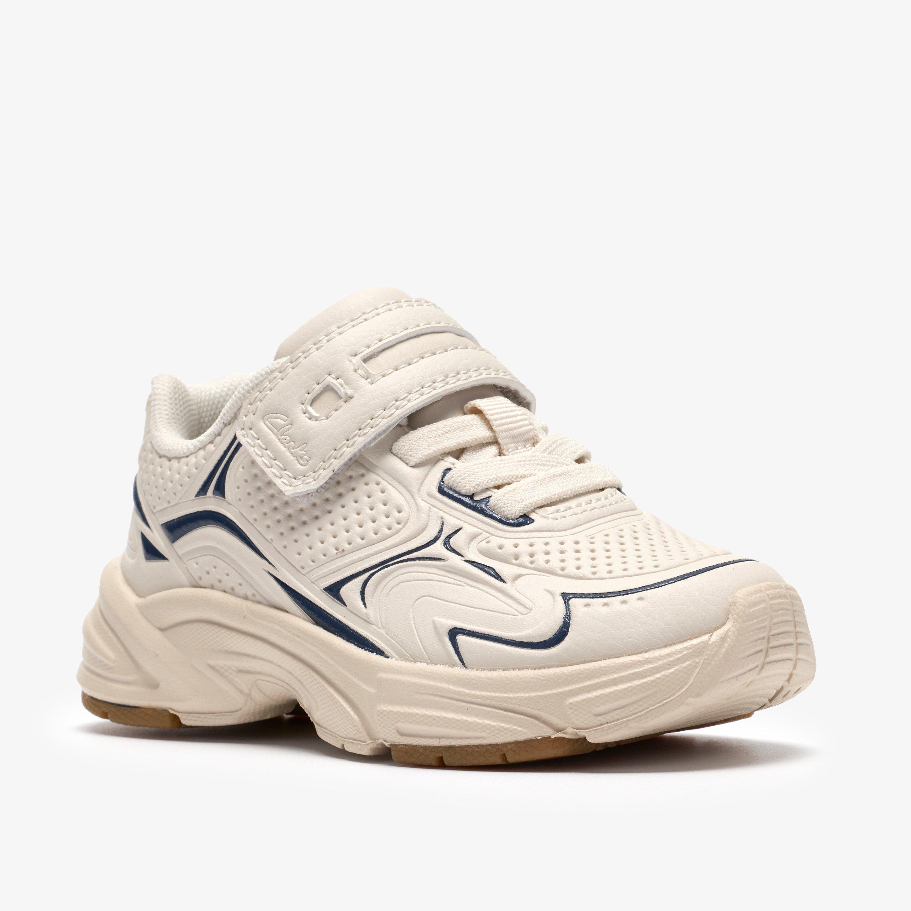 Crafton Solo Toddler Beige Combination Trainers Riptape, view 4 of 6