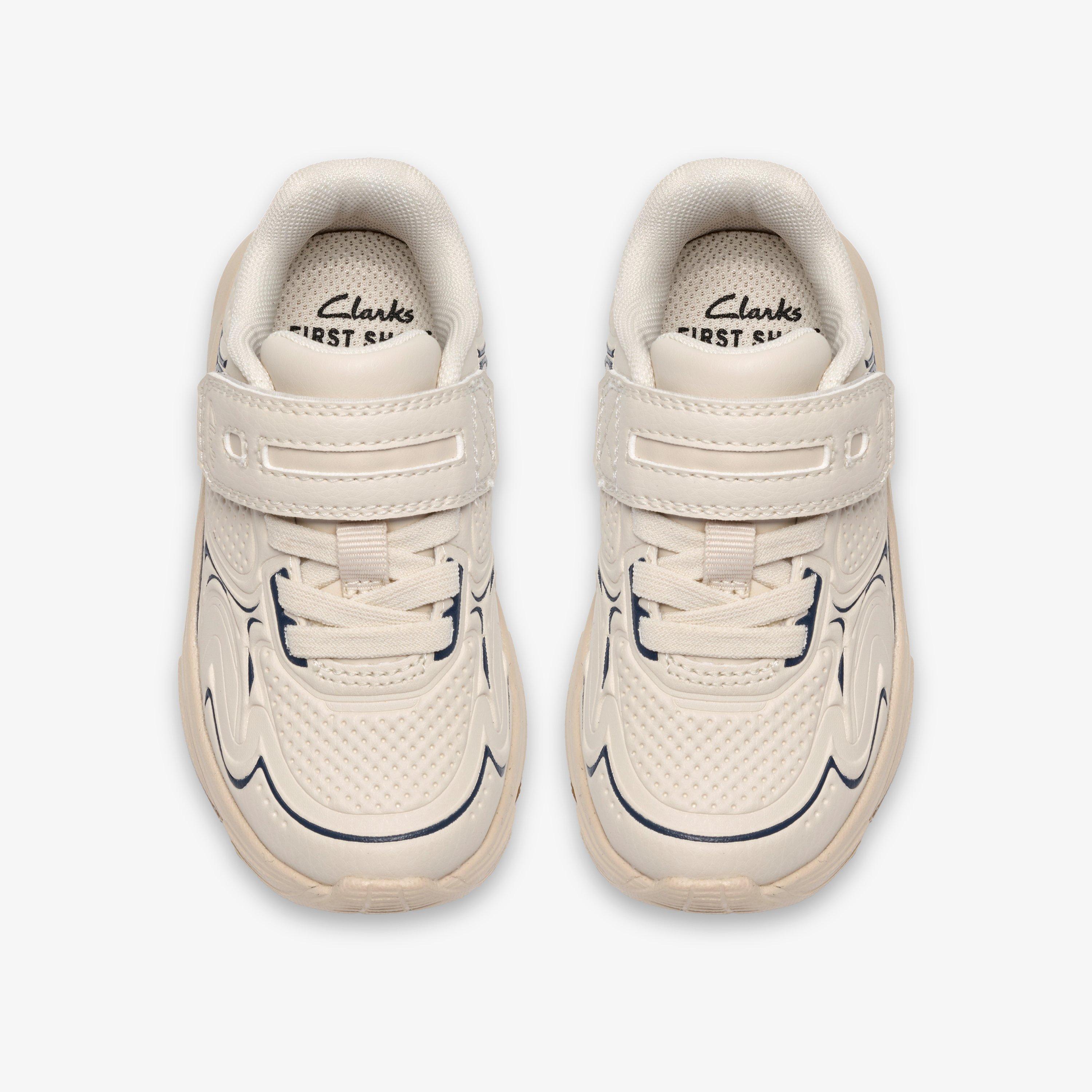 Crafton Solo Toddler Beige Combination Trainers Riptape, view 6 of 6