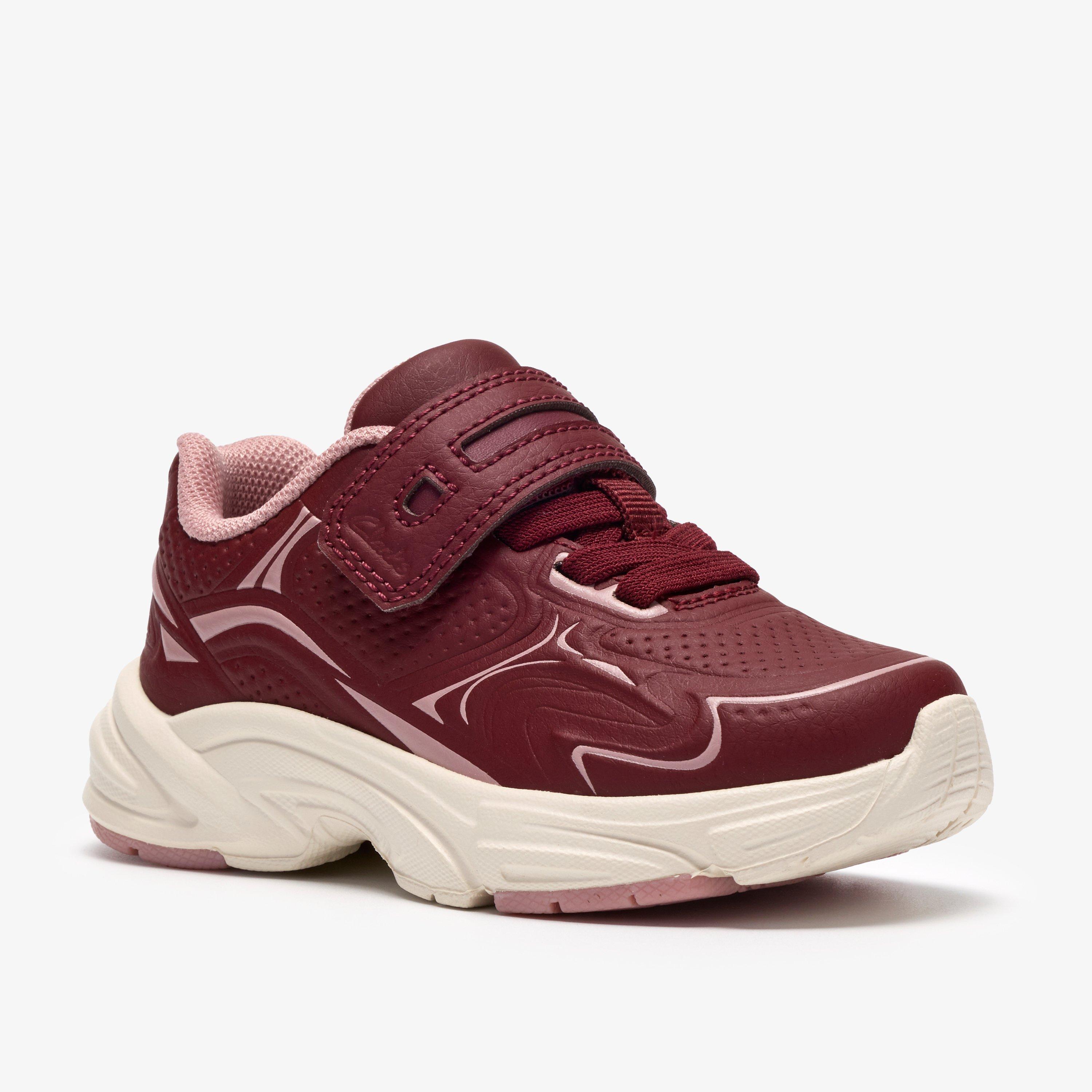 Crafton Solo Toddler Burgundy Trainers Riptape, view 4 of 6