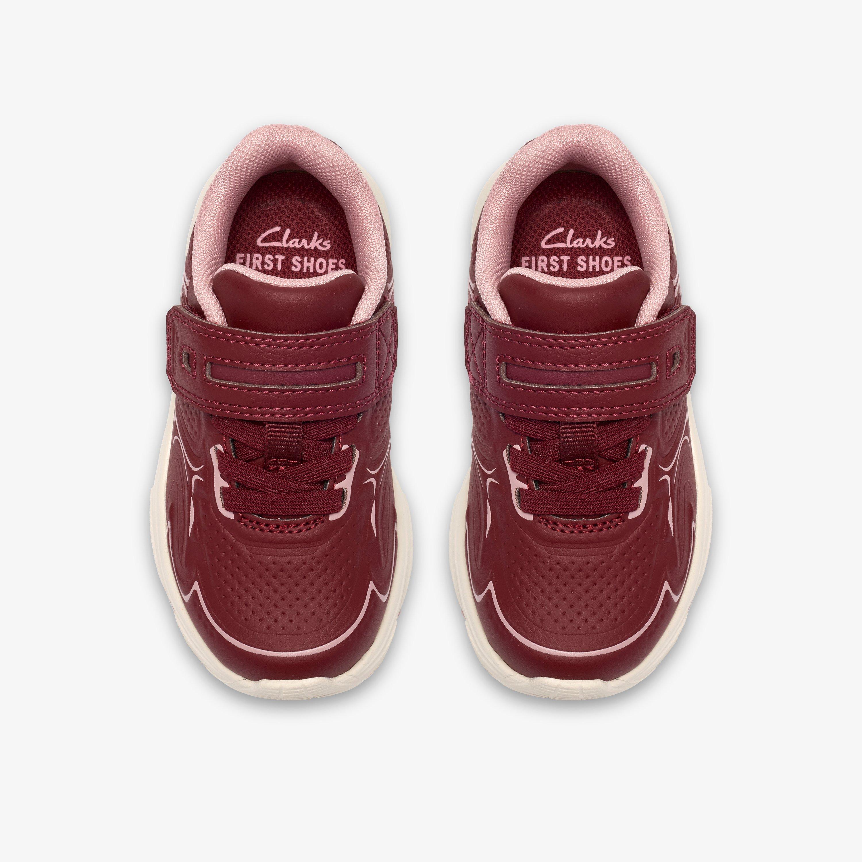 Crafton Solo Toddler Burgundy Trainers Riptape, view 6 of 6