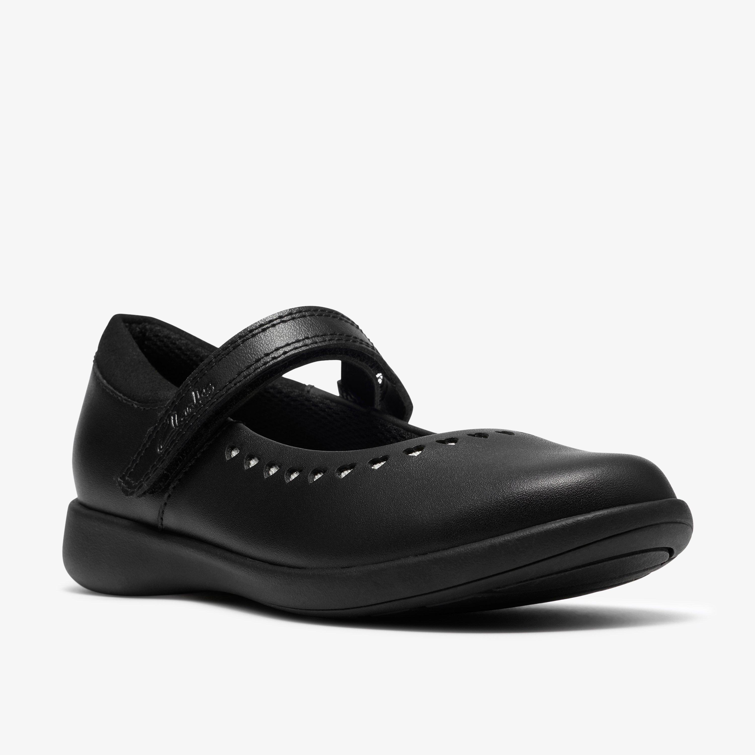 Etch Shimmer Kid Black Leather Mary Jane School Shoes, view 4 of 6