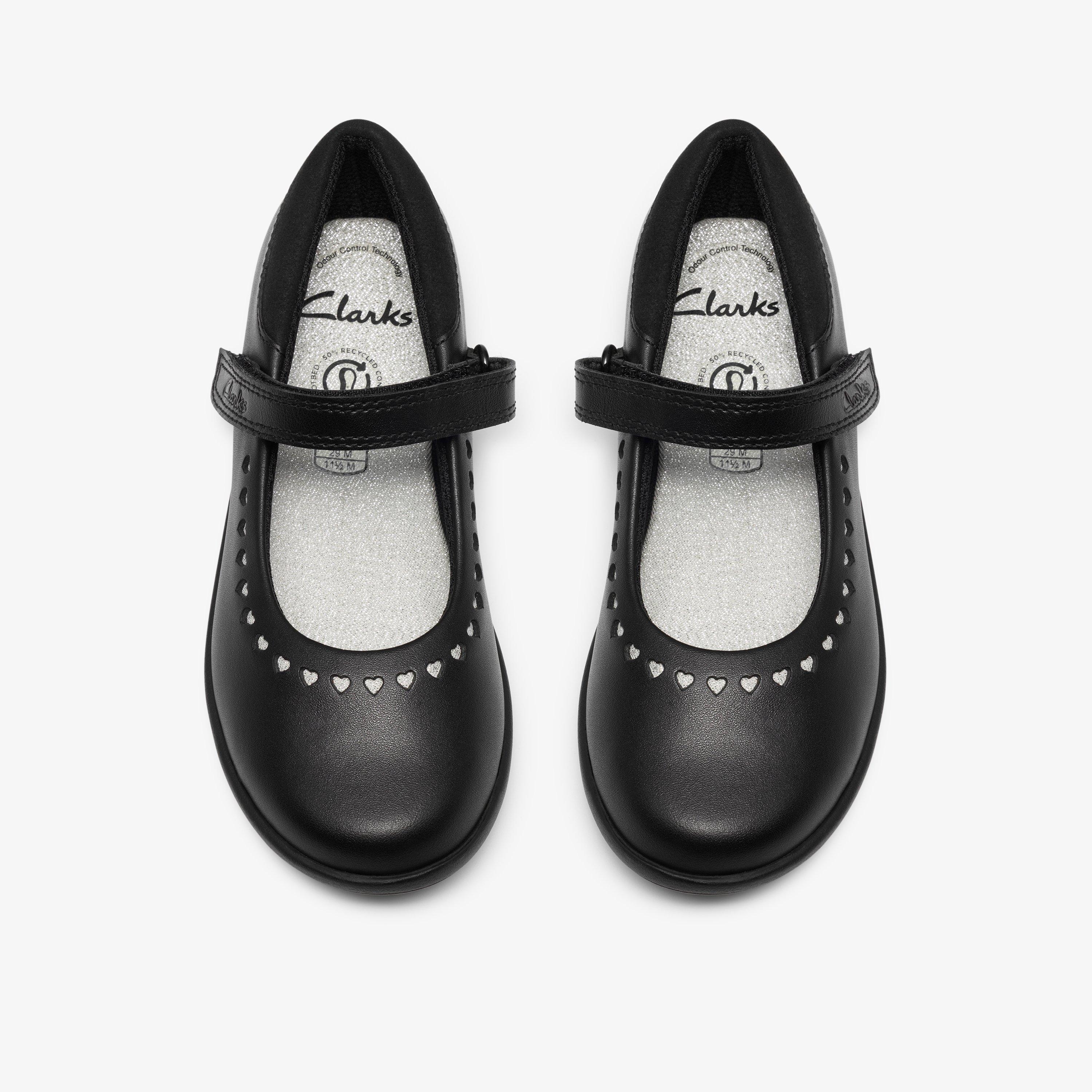 Etch Shimmer Kid Black Leather Mary Jane School Shoes, view 6 of 6