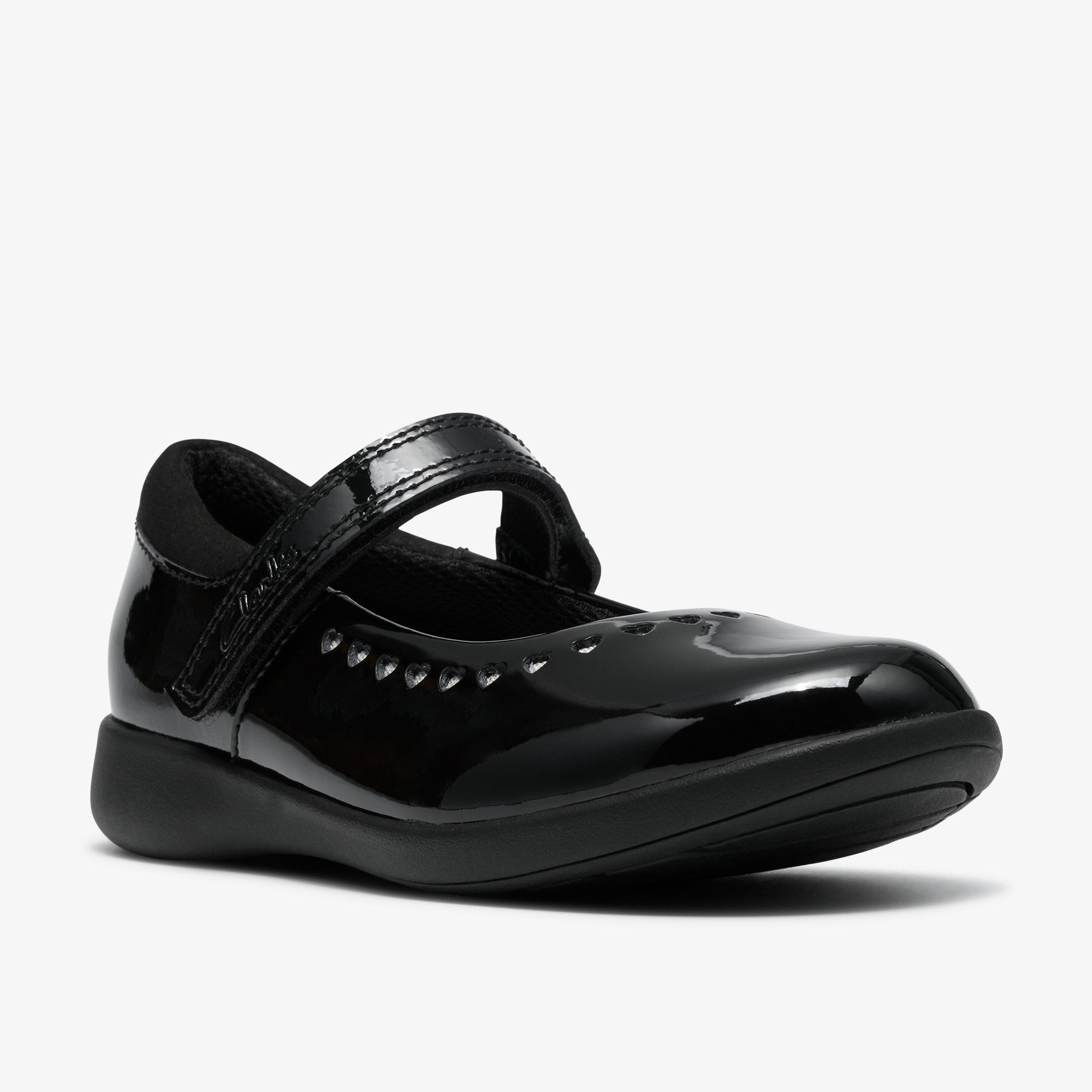 Etch Shimmer Kid Black Patent Mary Jane School Shoes, view 4 of 6
