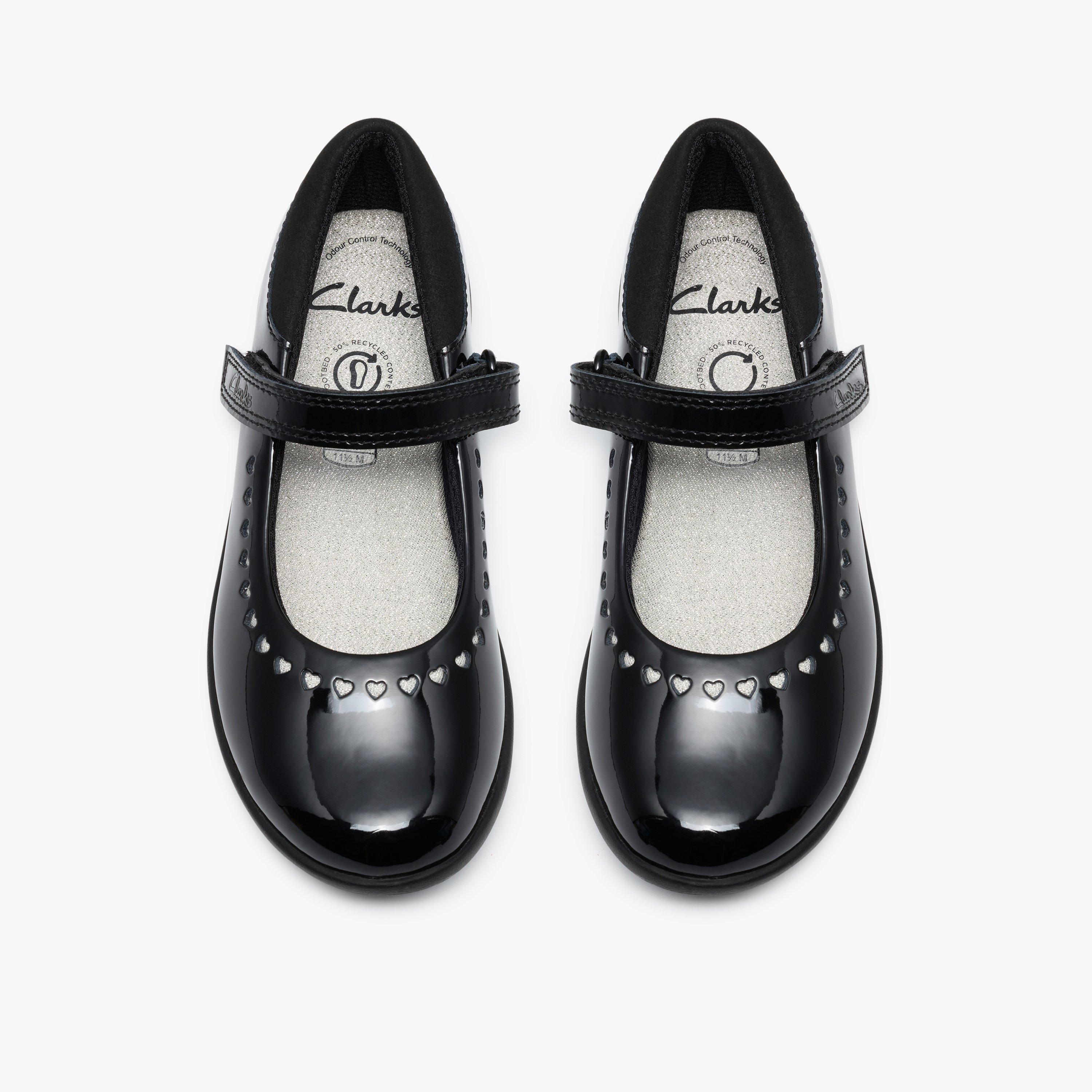Etch Shimmer Kid Black Patent Mary Jane School Shoes, view 6 of 6