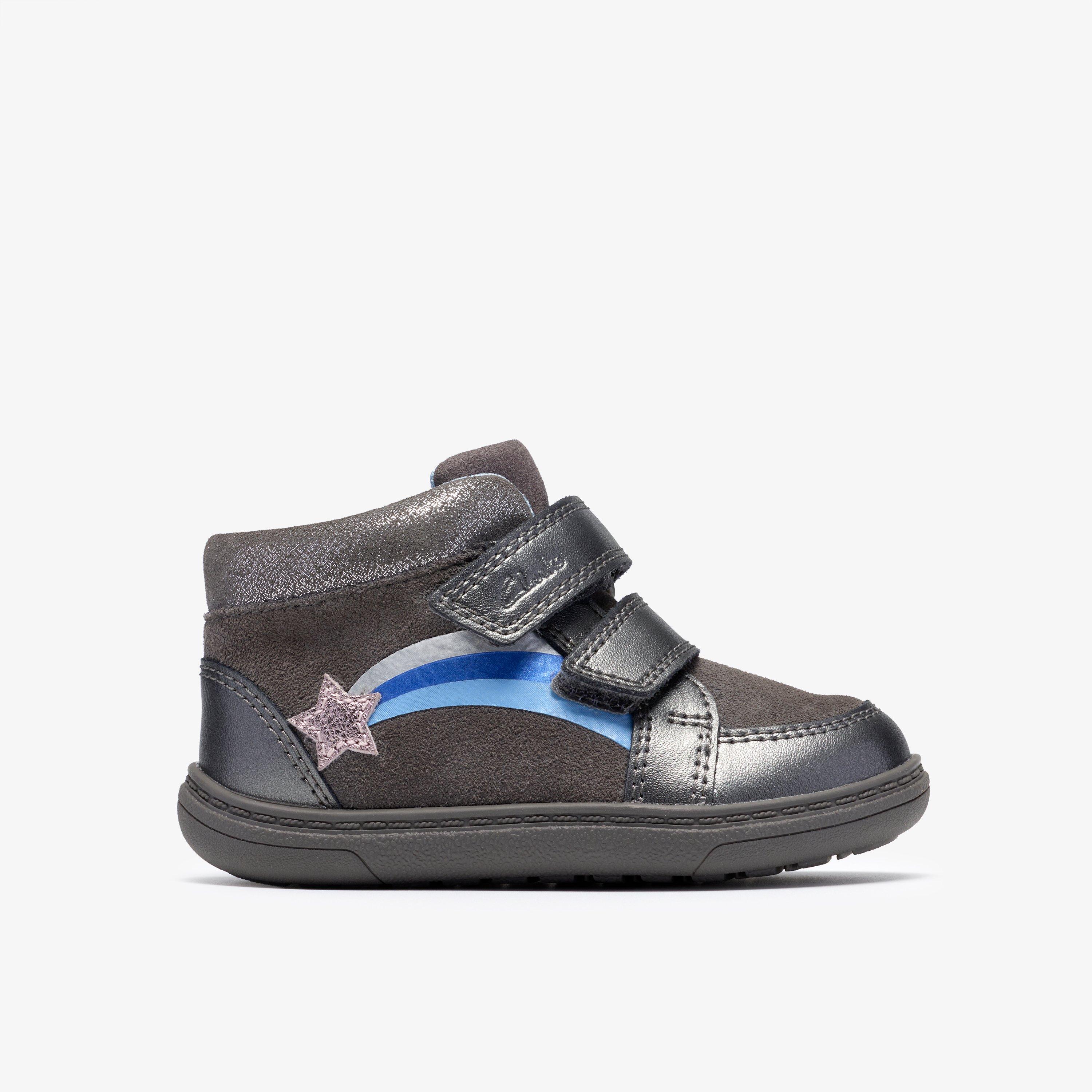 Flash Comet Toddler Grey Combination Ankle Boots High Tops Riptape, view 1 of 6