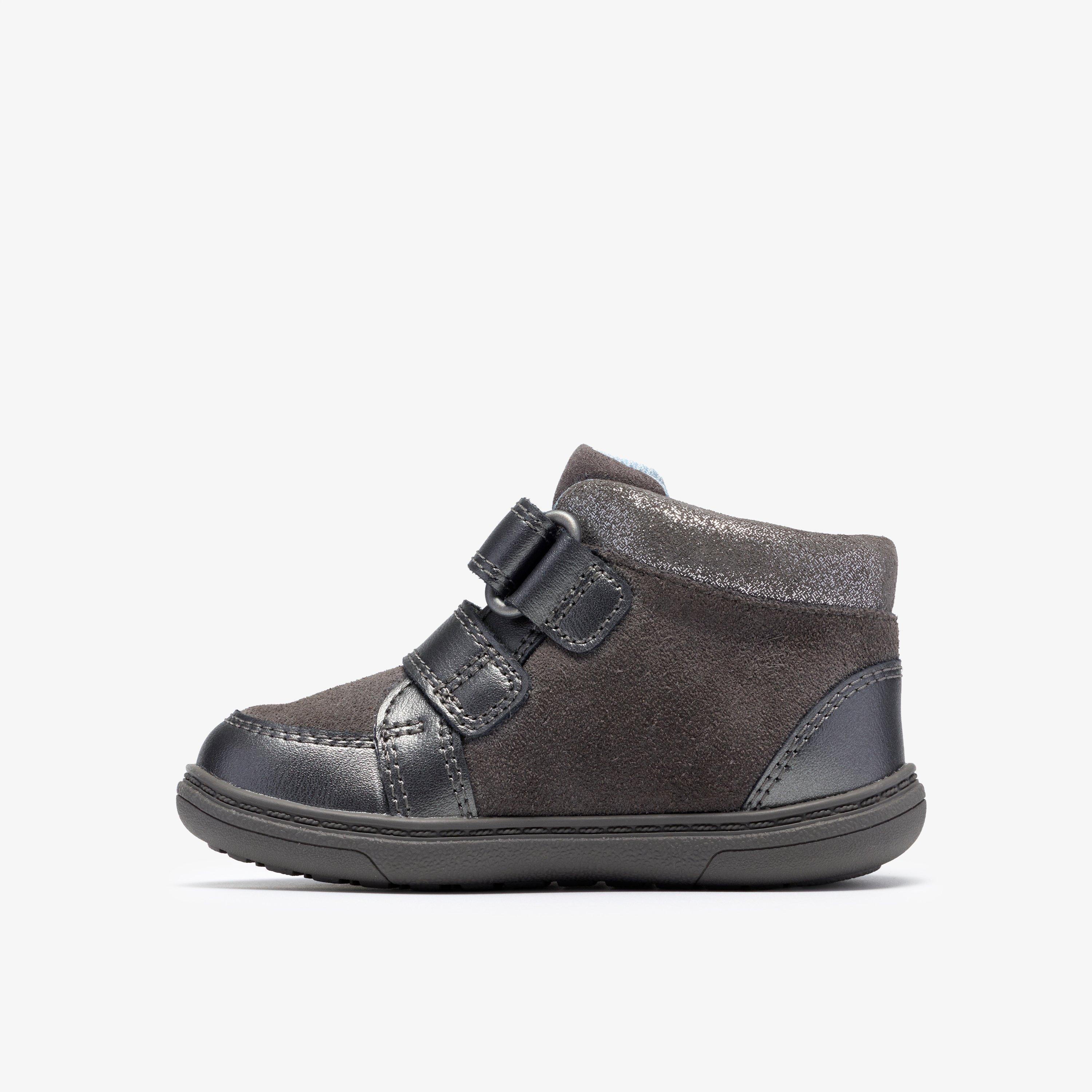 Flash Comet Toddler Grey Combination Ankle Boots High Tops Riptape, view 2 of 6